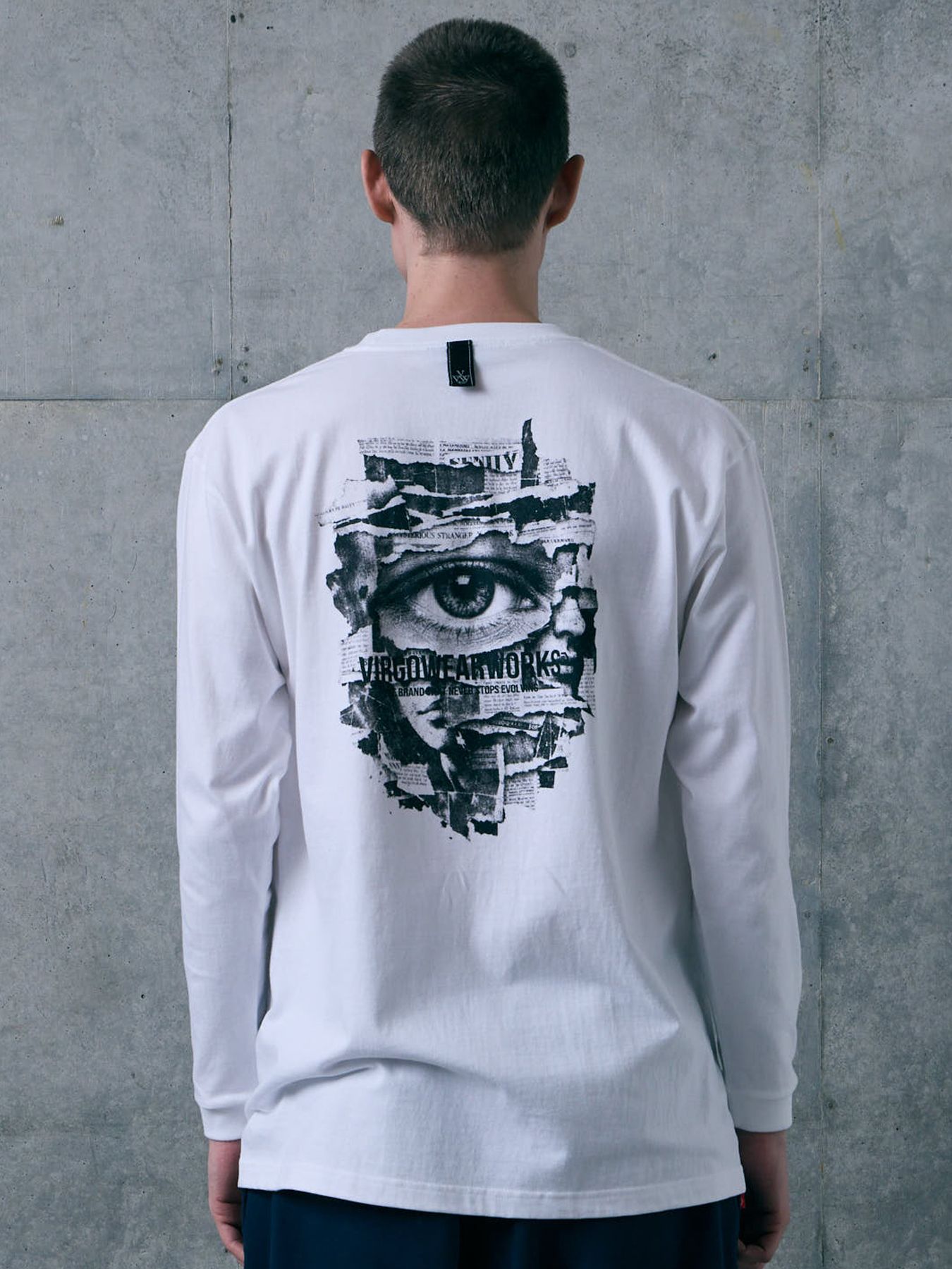 OBSERVER LST / プリント ロングスリーブTシャツ / WHITE