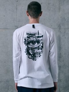 OBSERVER LST / プリント ロングスリーブTシャツ / WHITE