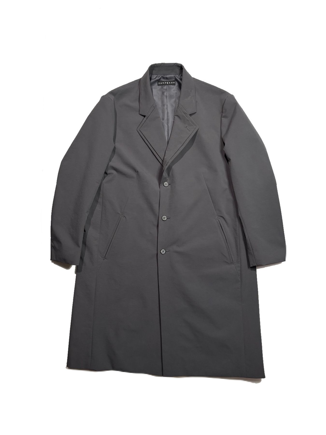 【予約品 3月9日(月) 18:00 締切】STRETCH COAT CRY / クリスタルクロスガン ストレッチ ロングコート / グレー