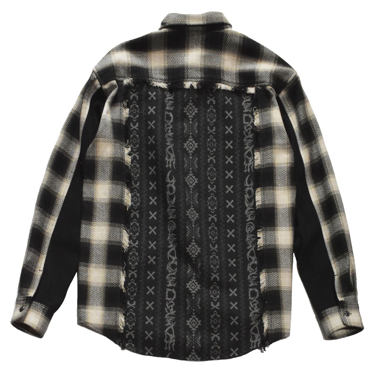《予約品3月27日 23時55分締め》 JACQUARD SH / ジャガードシャツ / ブラック・ホワイト  【roarguns 】8月中入荷予定