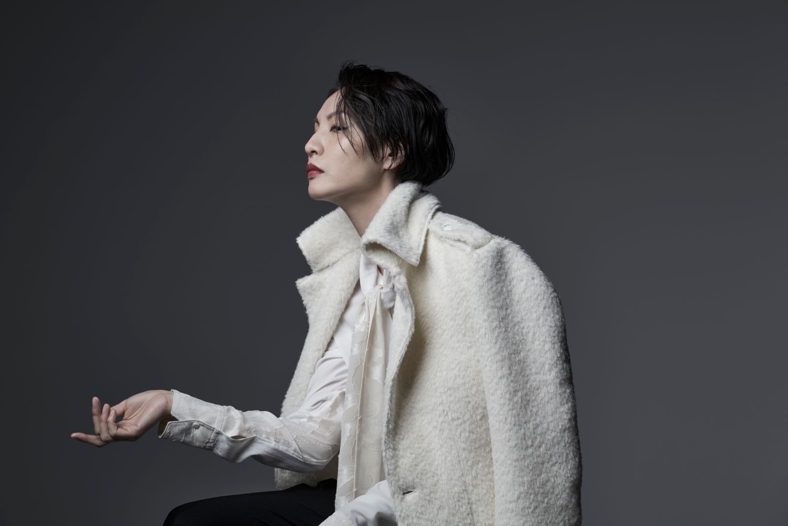 《予約品》 SingleNapoleonJacket テーラードジャケット AlpacaShaggy / White 【kiryuyrik】 10月入荷予定