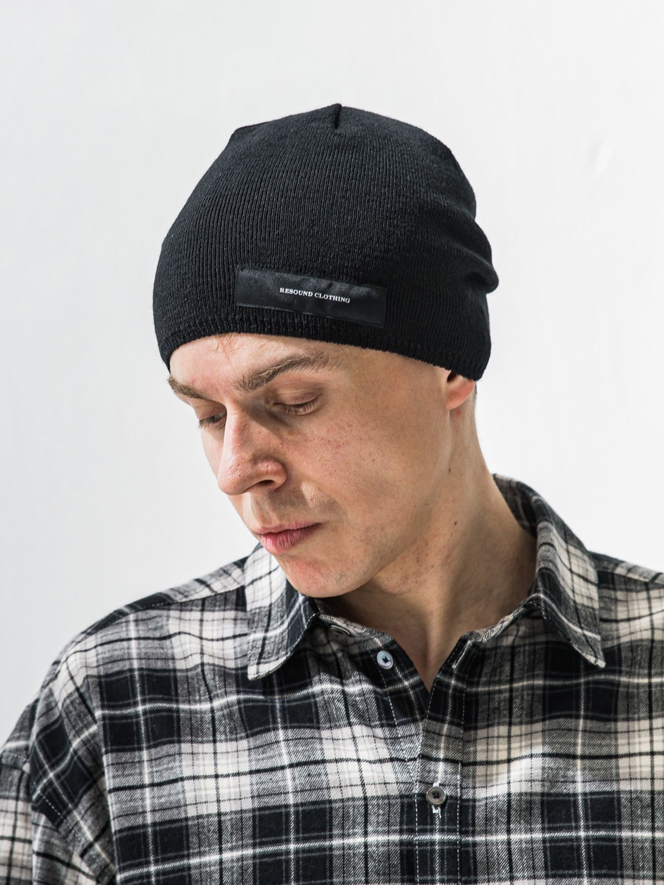 【予約品 9月6日(日) 締切】WOOL KNIT CAP / ウール ニットキャップ / ブラック×RCタグ