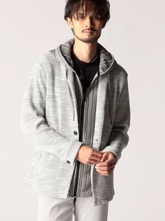 メランジワッフルカットジャケット / ホワイト 【NICOLE CLUB FOR MEN】