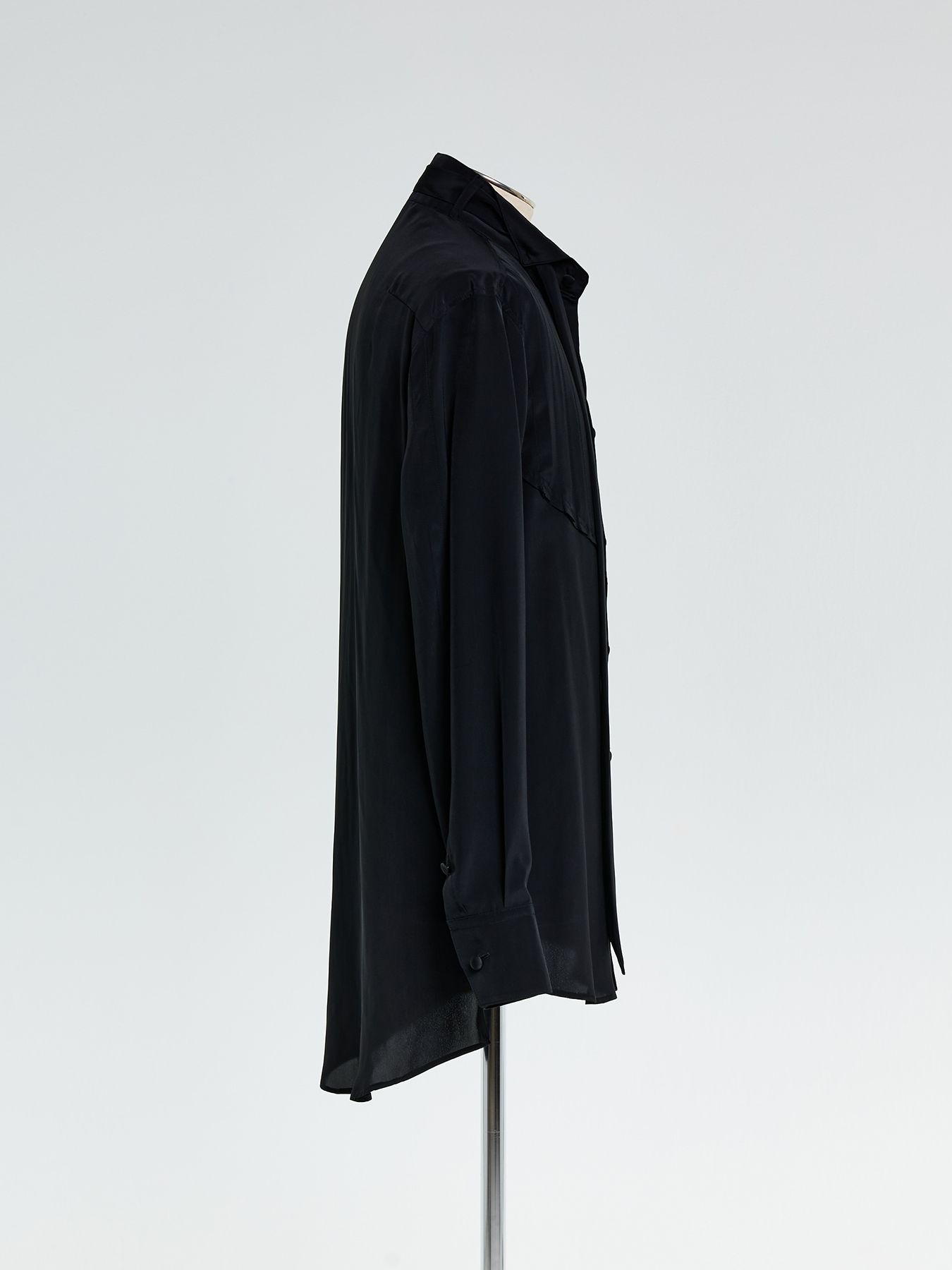 【予約品 10月26日(日) 締切】Pin Tuck Ribbon Shirt / ピンタックリボンシャツ / ブラック