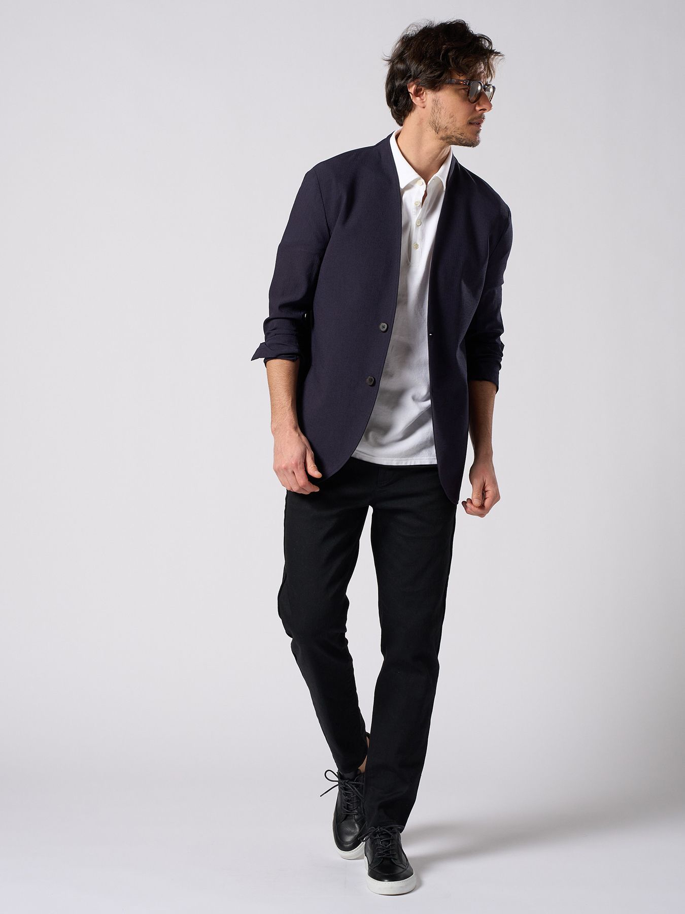 【予約品 1月25日(日) 締切】muta × wjk collection：cut-off polo S/S (printed) / カットオフ ポロ ショートスリーブ / ホワイト