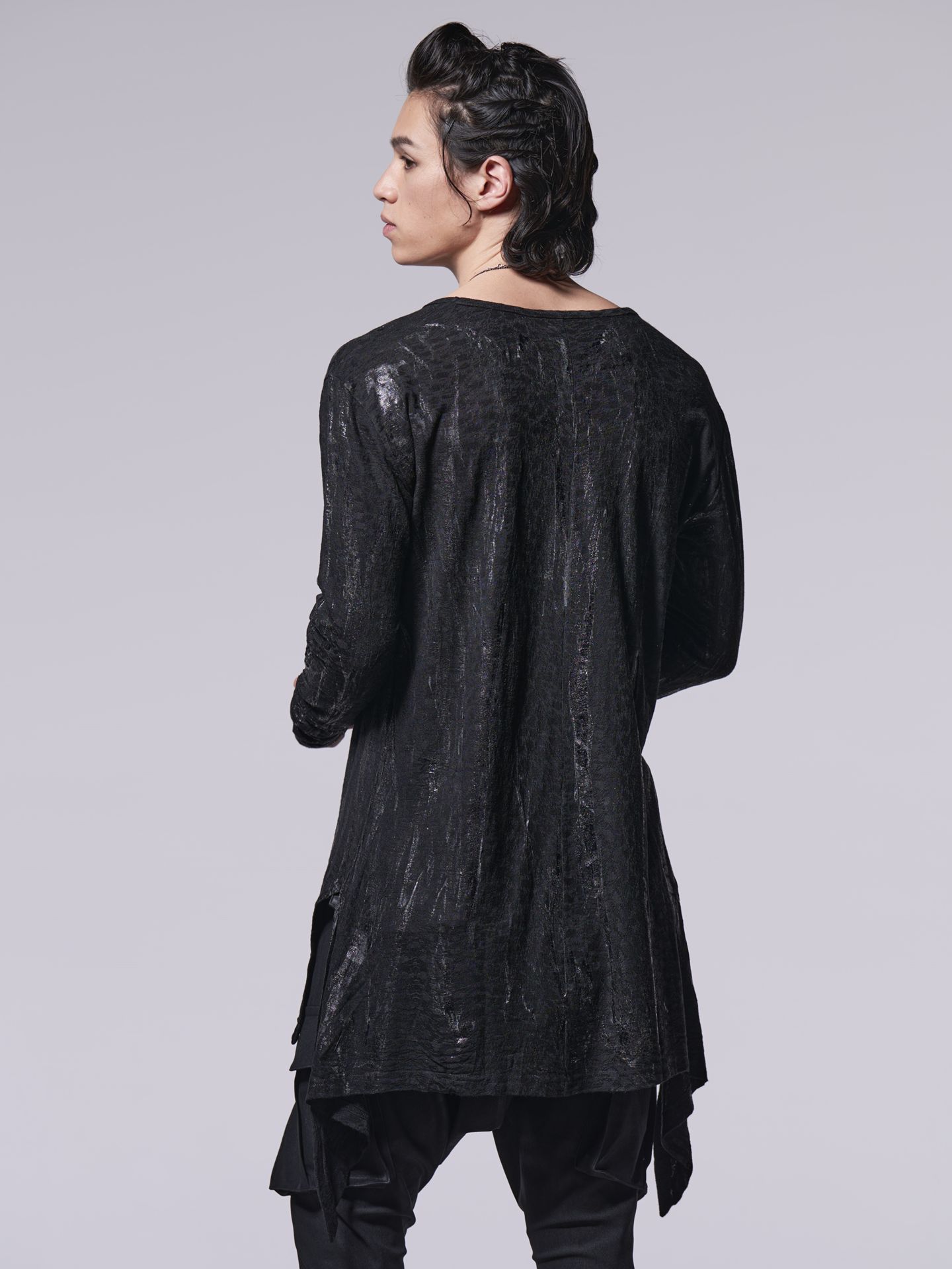 《予約品》 Flare V Neck T-Shirt / フレアVネックT / ブラックHAKU