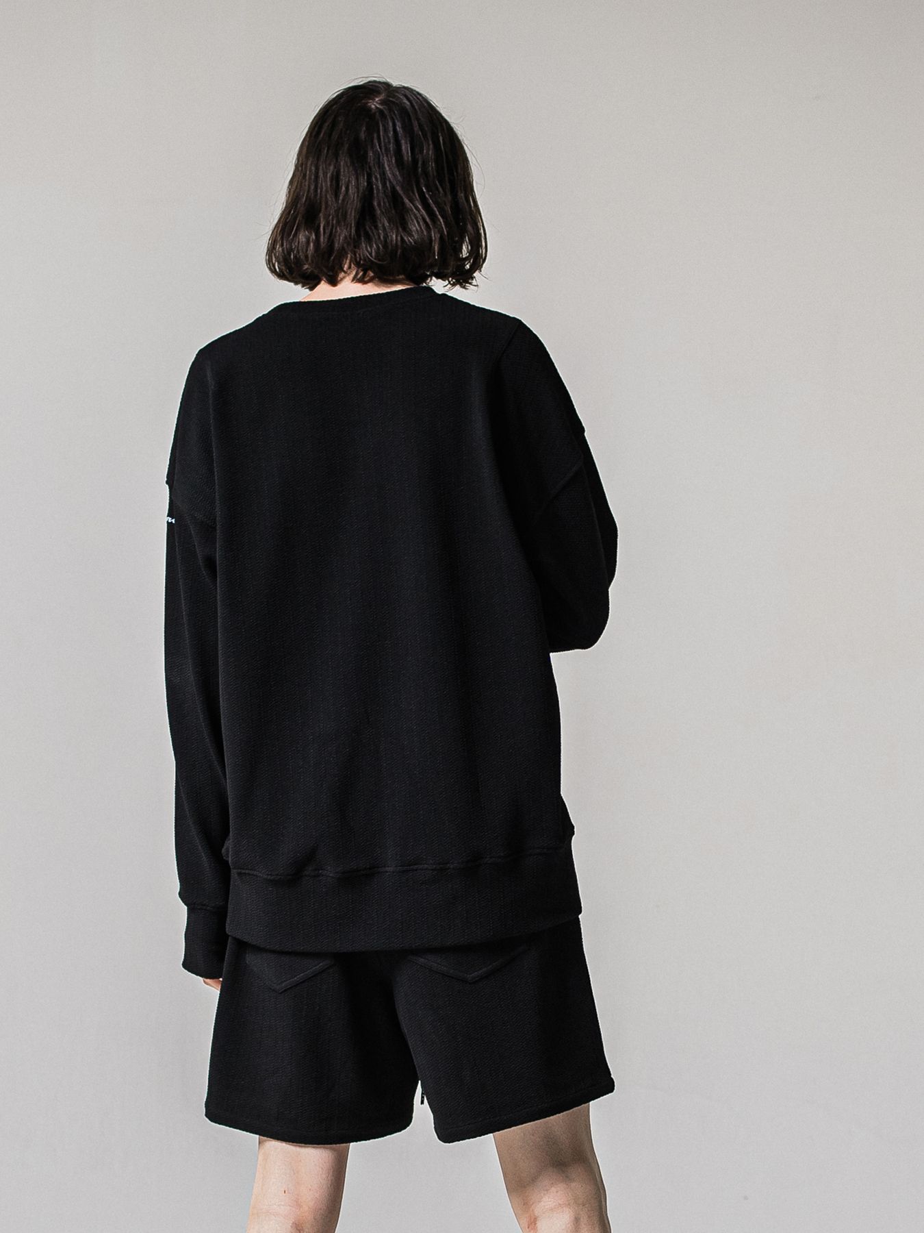 【予約品 11月16日(日) 締切】BLISTER TRAINER / ブリスターニット トレーナー  / ブラック