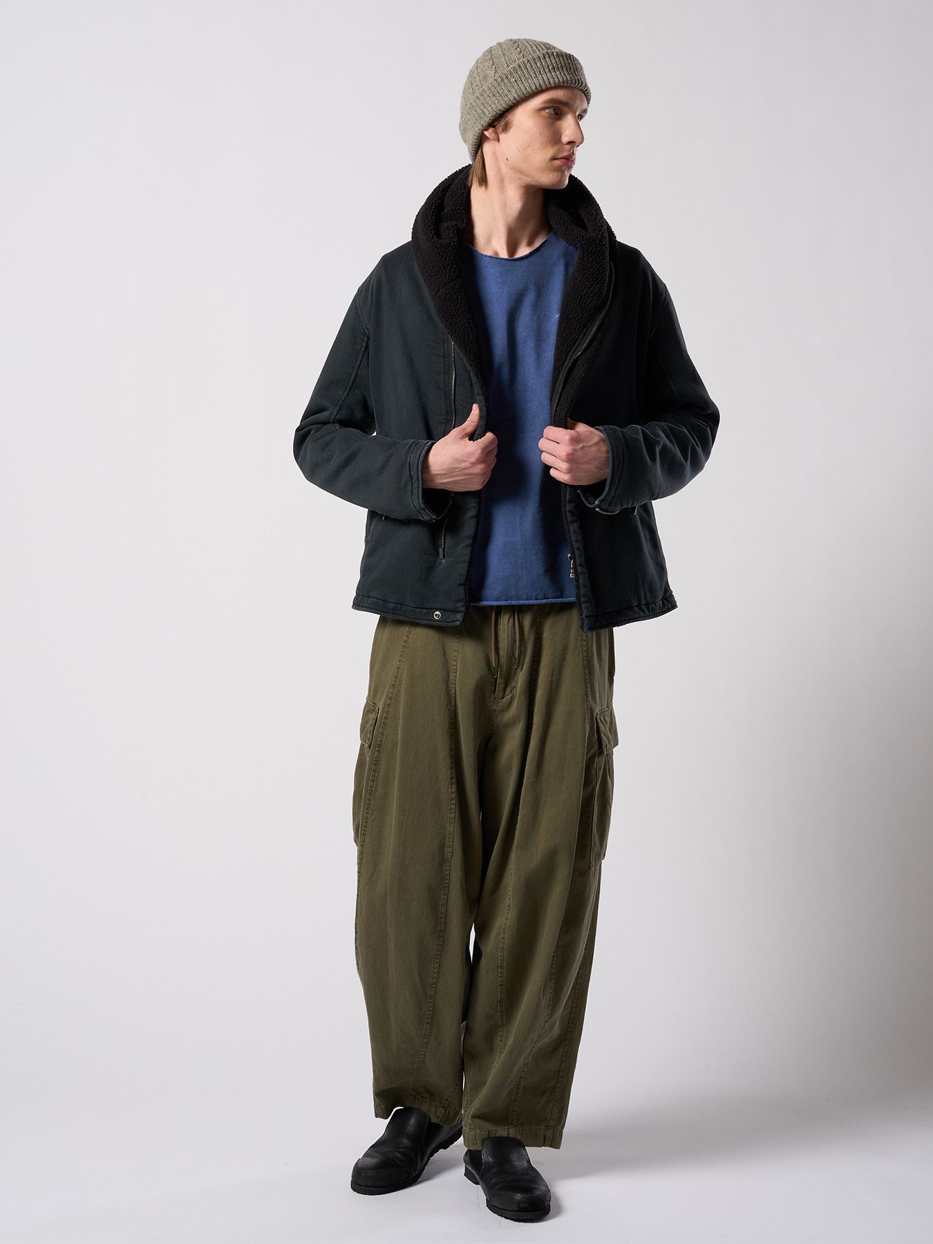 【予約品 4月19日(日) 18時締切】lomond×powder multi kint cap / ウール ニットキャップ / グレー