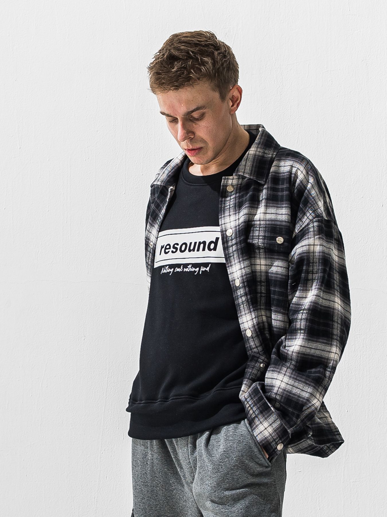 【予約品 9月6日(日) 締切】OLD SLUB CHECK JK / ヴィンテージ ネルジャケット / ブラック