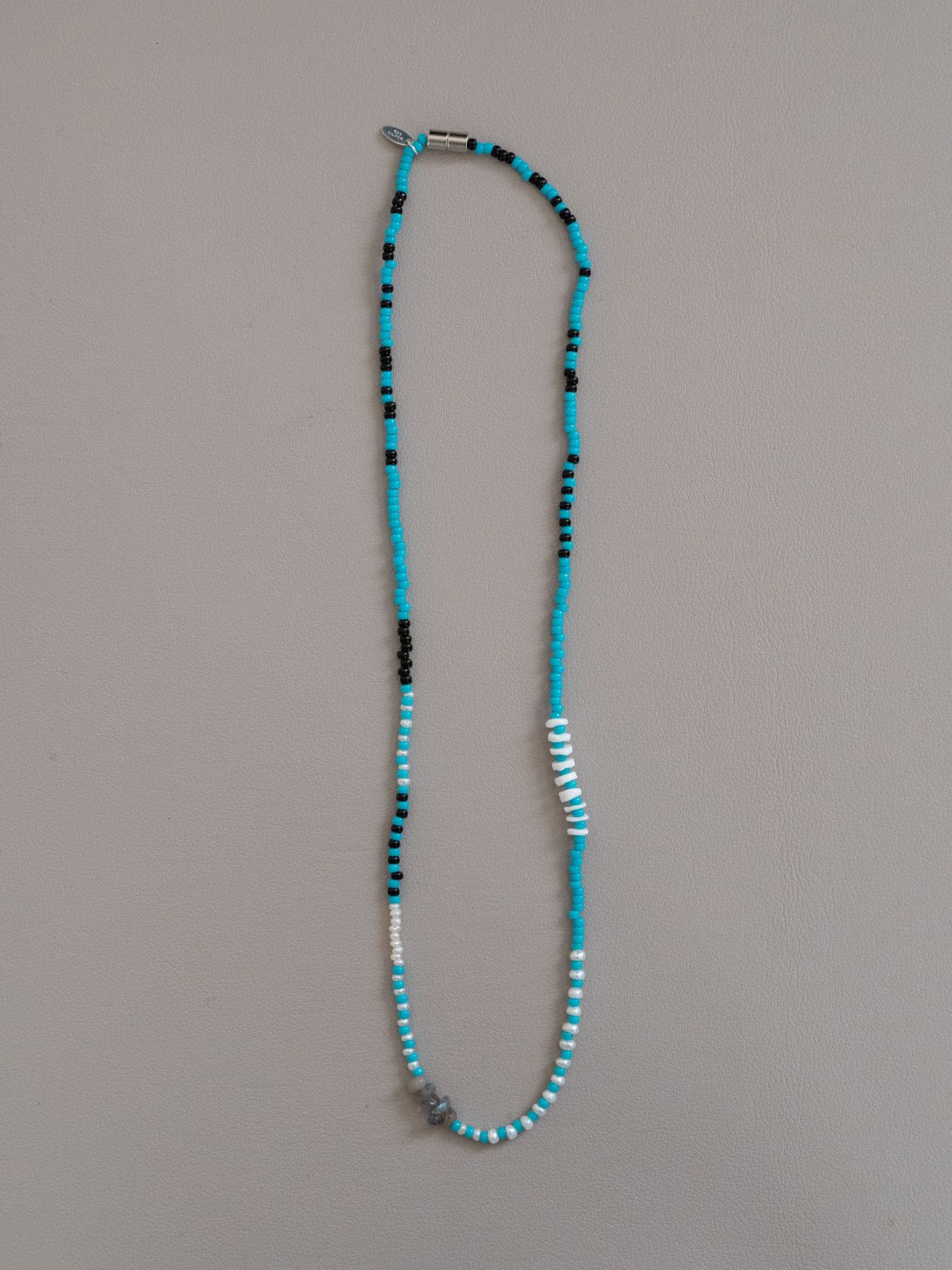 《予約品》 SHELL BEADS MIX NECKLACE / ネックレス / ブルー 【Iroquois.SENTI】