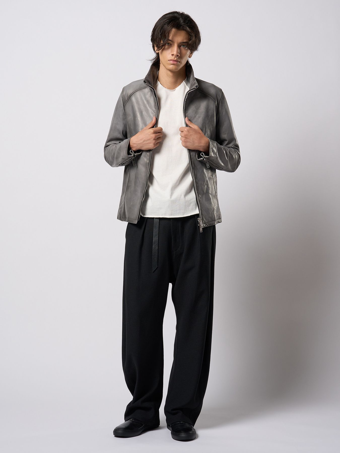 【予約品 9月23日(火) 締切】W-ring long belt / Wリング ロングベルト / ブラック