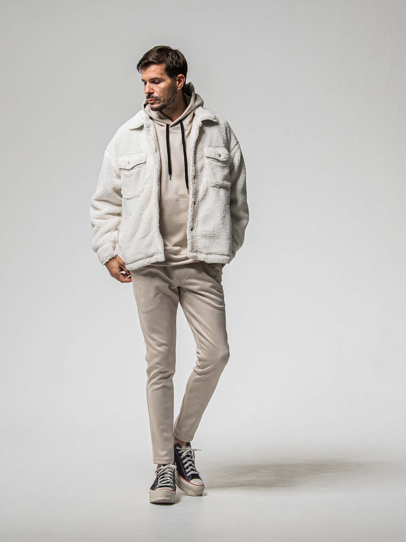 【予約品 8月31日(日) 締切】CHRIS EASY SUEDE TUCK PANTS / クリス イージー スウェードタックパンツ / グレージュ