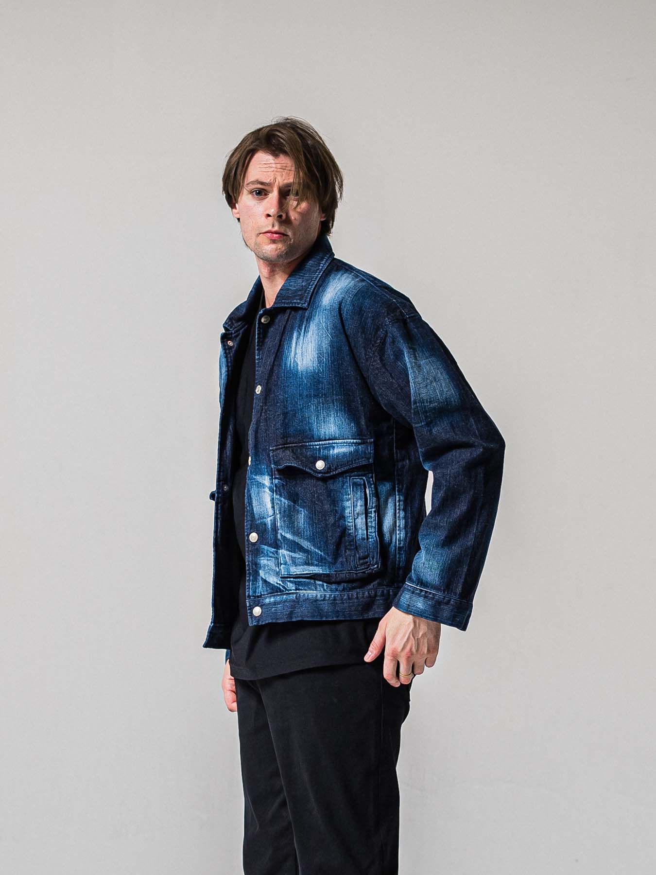 【予約品 11月16日(日) 締切】LDENIM AG FLIGHT JK / ライトデニム ミリタリージャケット / インディゴユーズド