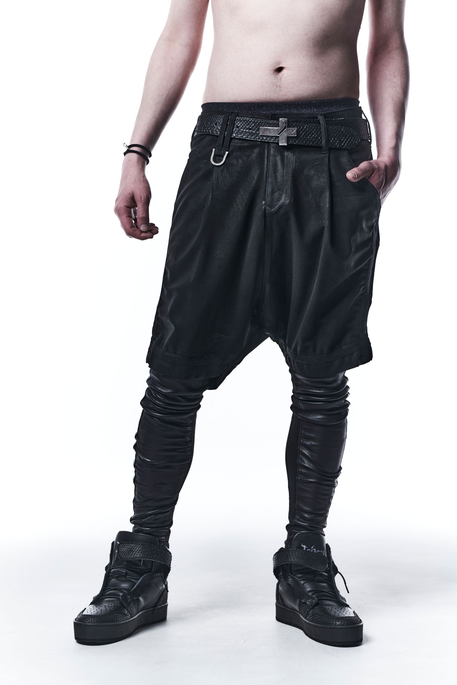 《予約品》 Leggings レギンス SmoothKOMOU&StretchLeather / Black 【kiryuyrik】 11月入荷予定