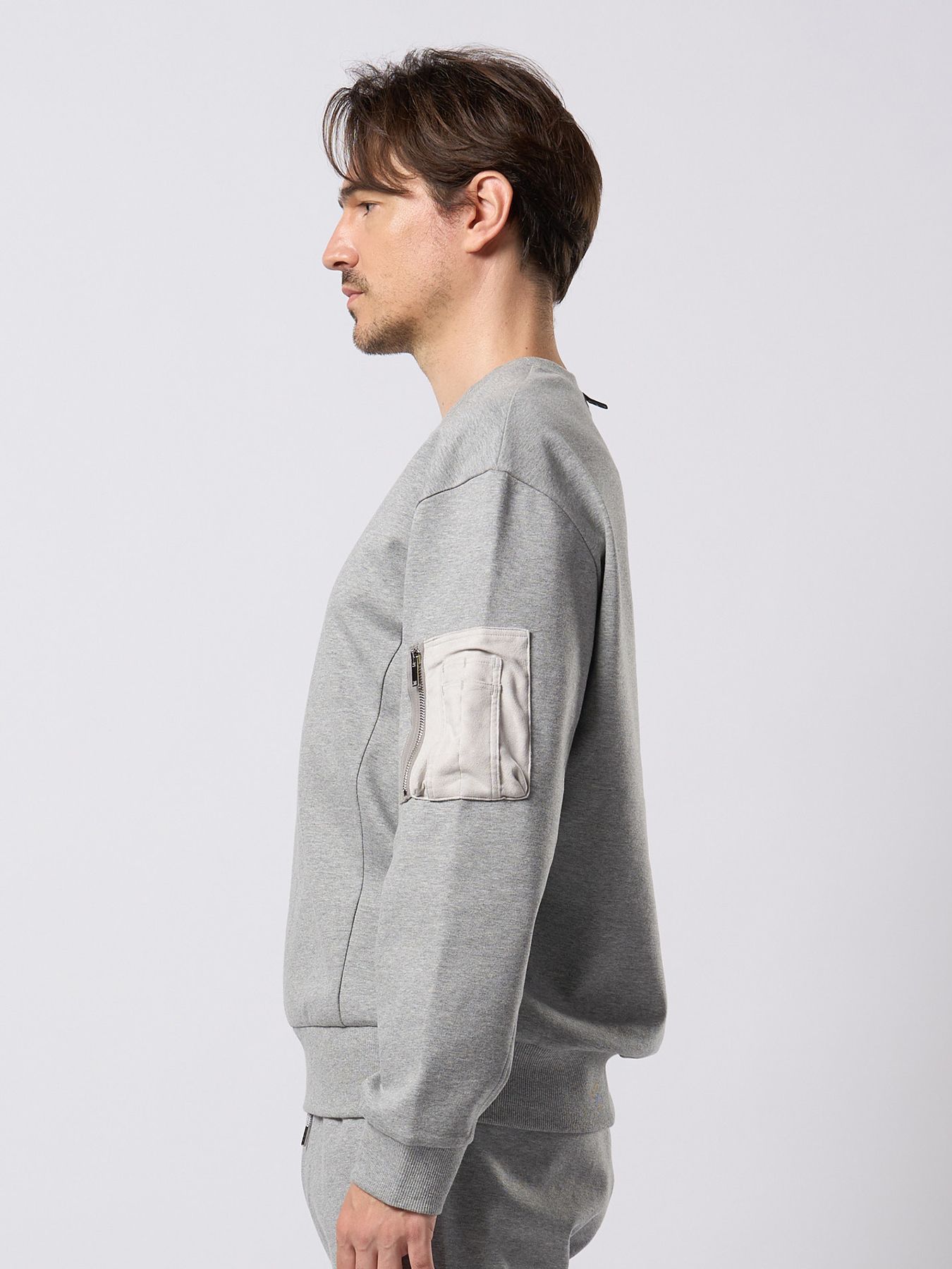 【予約品 9月23日(火) 締切】utility pocket sweatshirt / ユーティリティー ポケット スウェットシャツ / 杢グレー