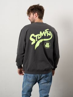 【予約品 10月16日(木) 締切】オーセンティックパイル ウェービーロゴ スマイル ケット スエットシャツ / チャコールグレー