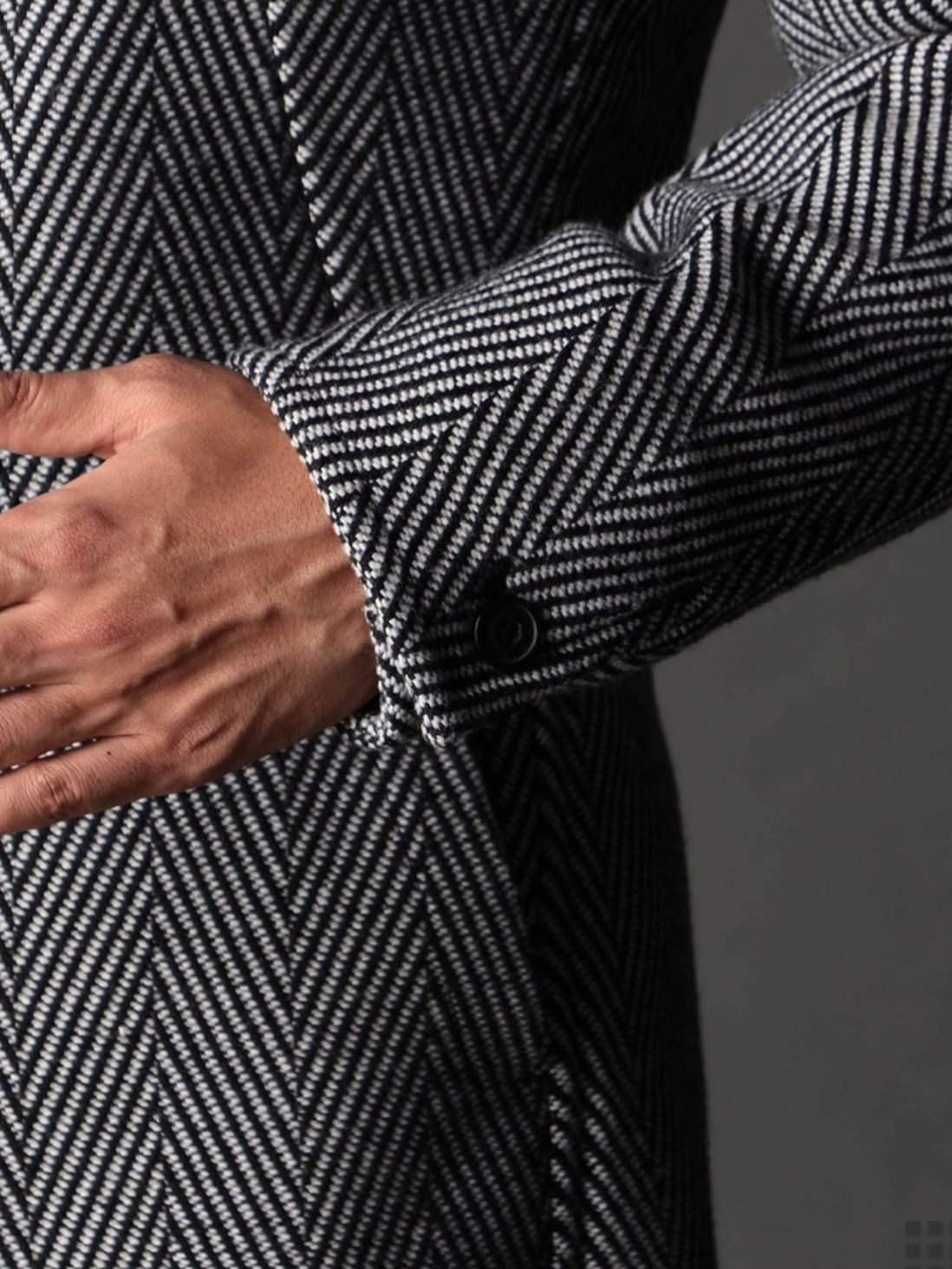 アラカルトハイブリットメルトン スタンドコート ヘリンボーン 【NICOLE CLUB FOR MEN】