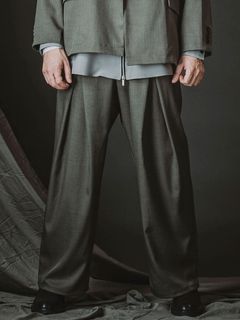 2WAYクロスタックイージーワイドトラウザーズ / グレー【NOID.】