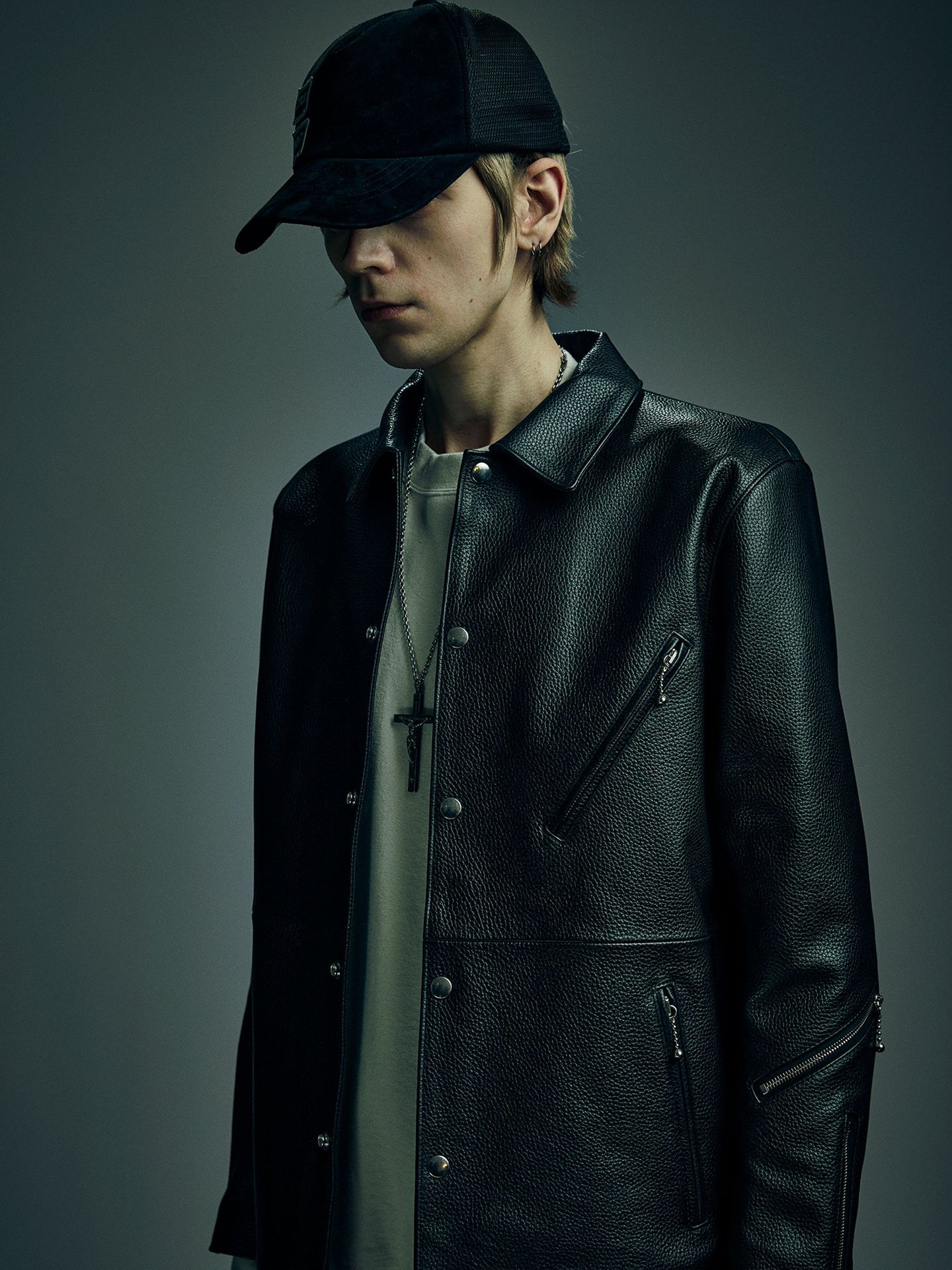 Chrome Tanned Emboss Shrinked Steerhide Coach Jacket / エンボス シュリンク ステア コーチ JK / B.STAR（ビー . スター）