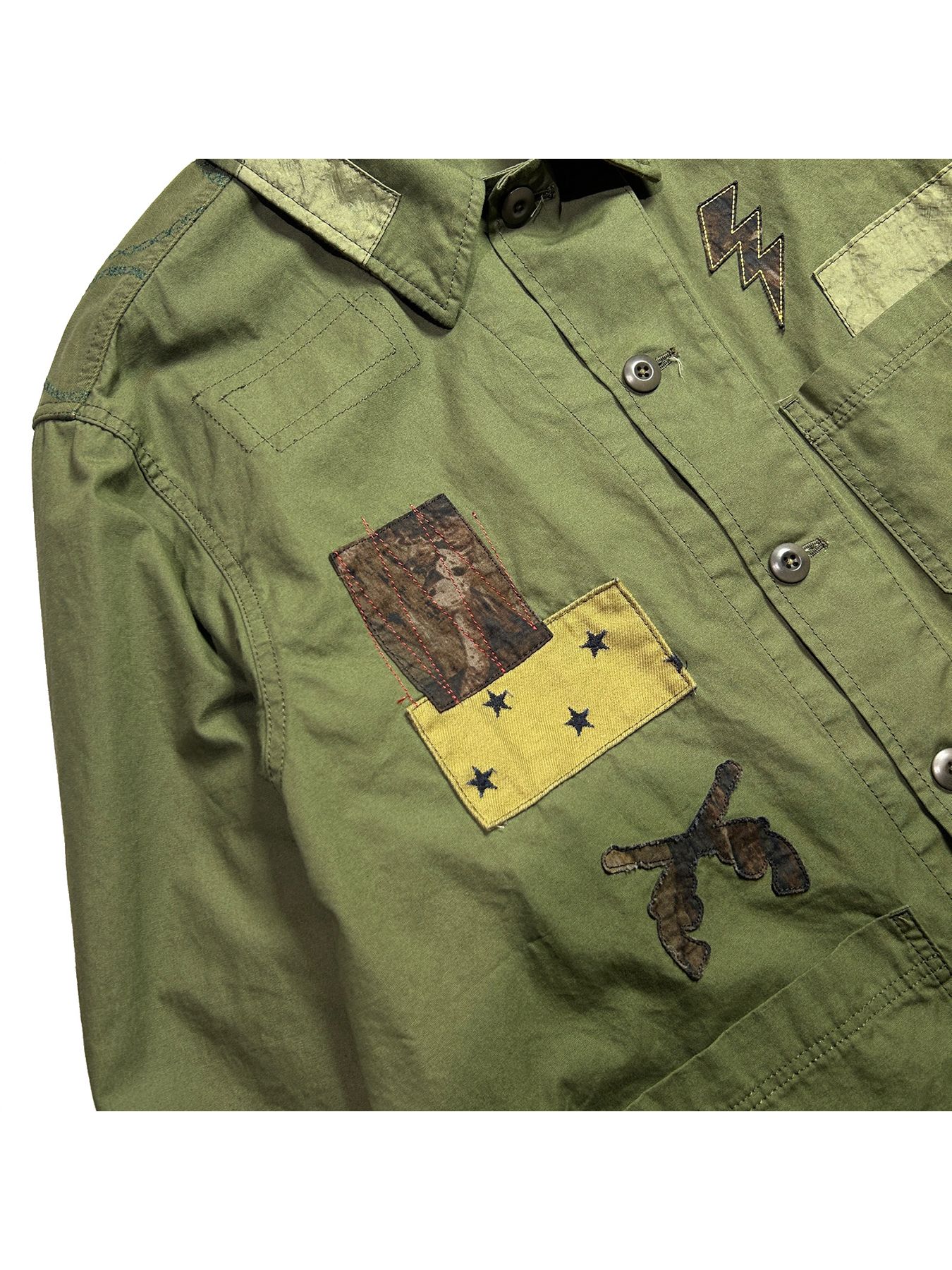【予約品 8月10日(日) 締切 】PATCH WORK JACKET / パッチワーク ジャケット / カーキ
