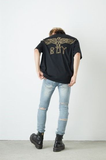 RHINESTONE BOY EAGLE CLASSICAL ラインストーンT-SHIRTS/  ブラック 【BOY LONDON】