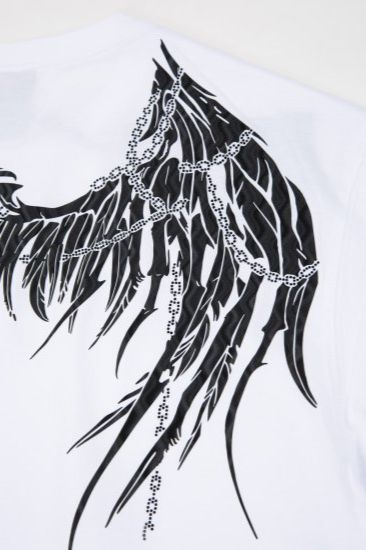 RHINESTONE EAGLE WING T-SHIRTS/ ホワイト 【BOY LONDON】