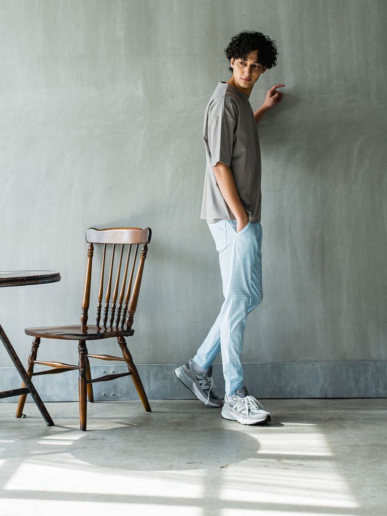 《予約品3月3日18：00締め》 CHRIS EASY TUCK PANTS / イージータックパンツ / グレンチェックサックス