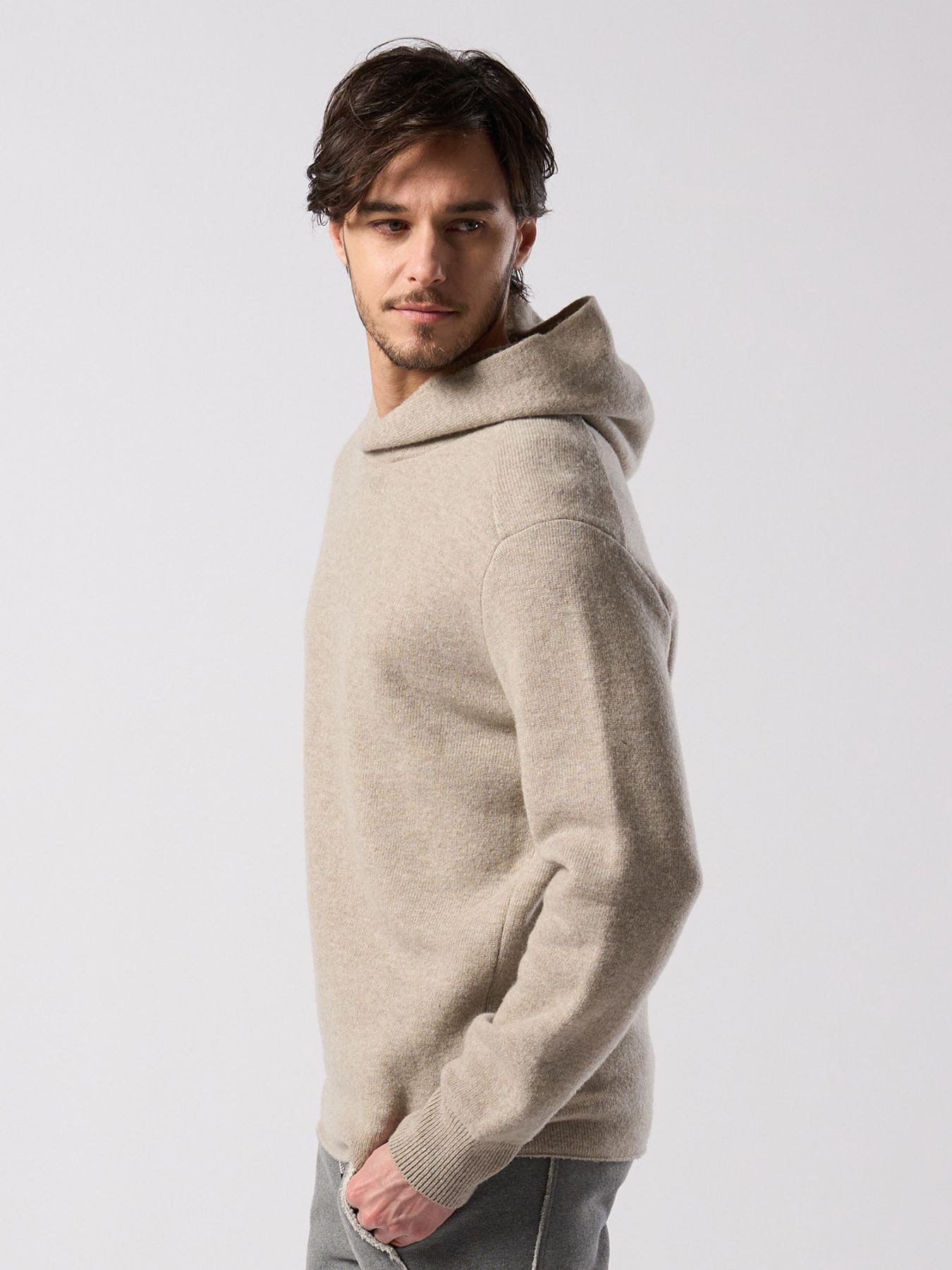 【予約品 4月19日(日) 18時締切】back pile hoodie / バックパイル フーディ / ライトベージュ