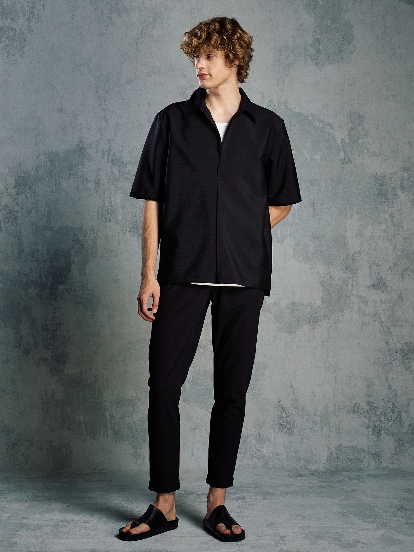 【予約品 1月25日(日) 締切】tuck slim slacks / タックスリムスラックス / ブラック