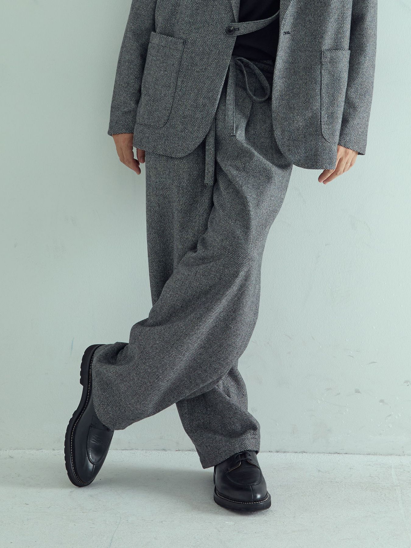 【予約品 】LOUNGECUT TORAUSERS / ワイドトラウザーズ / アイボリー×ブラック