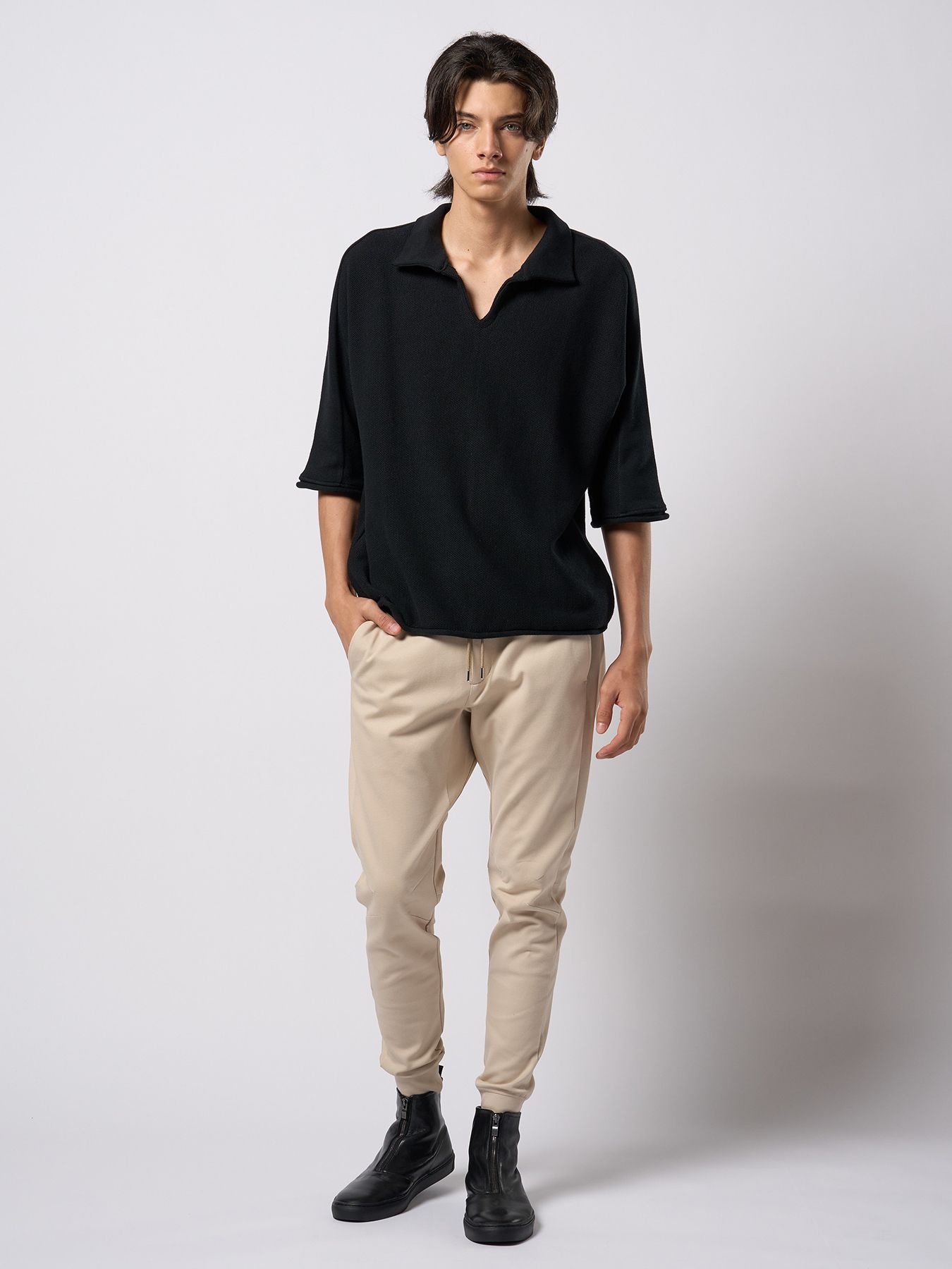 【予約品 9月23日(火) 締切】basic rib sweat pants / ベーシック リブスウェットパンツ / ライトベージュ