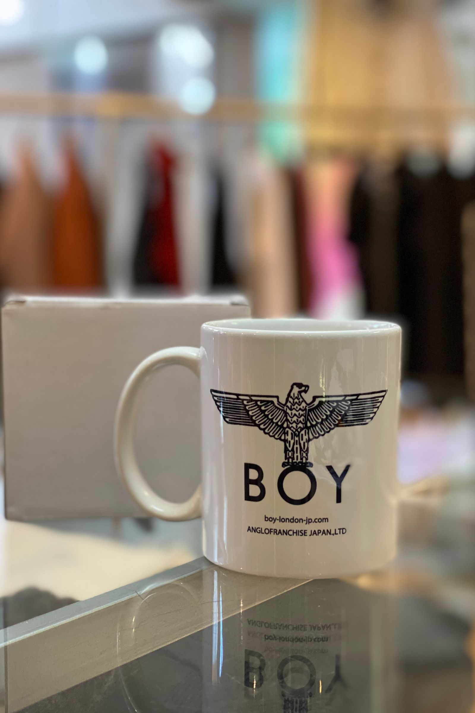 マグカップ陶器 日本製 / WHITE×Black 【BOY LONDON】