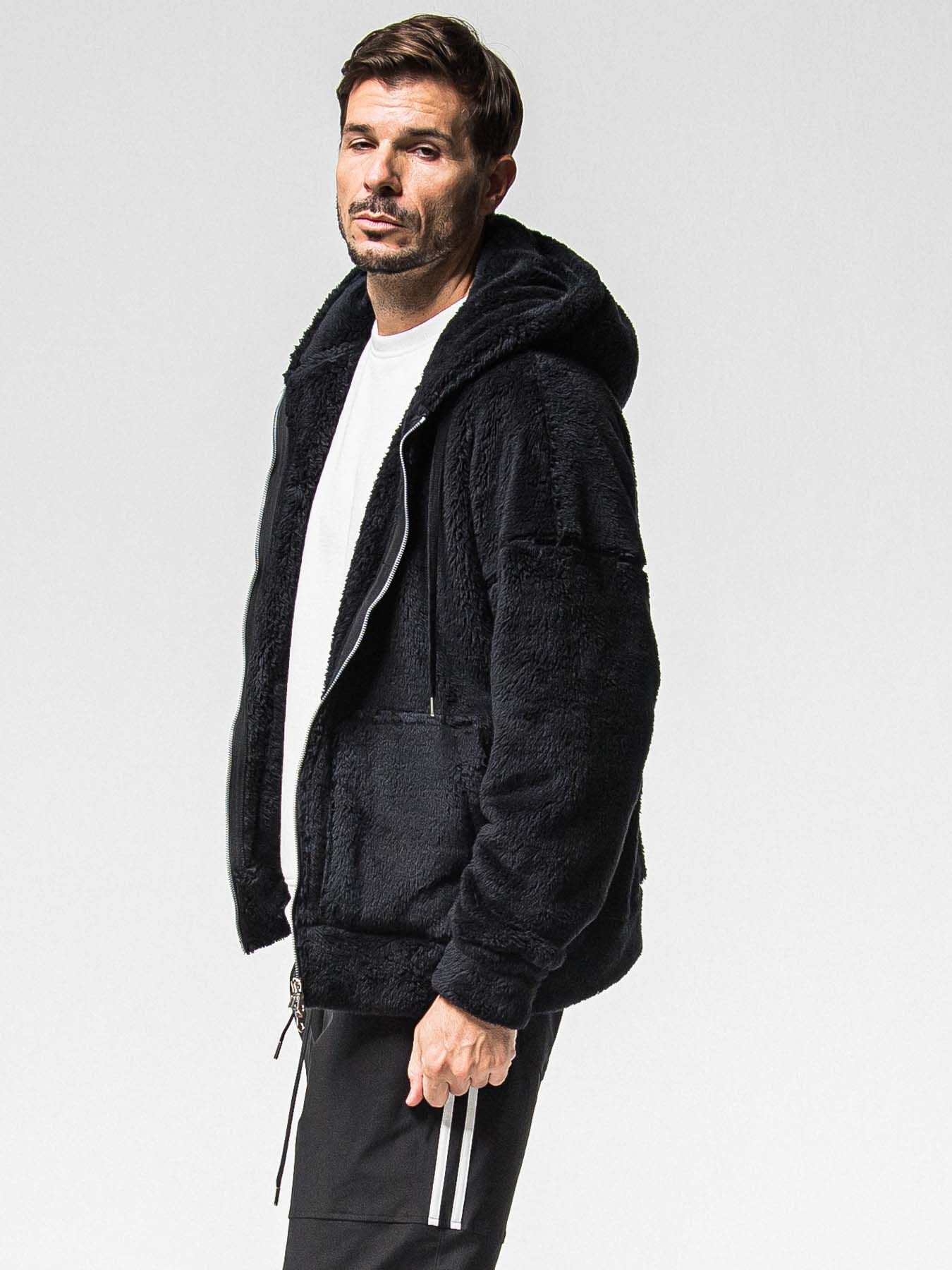 【予約品 】BOA ZIP LOOSE HOODIE / ボア ジップ ルーズフーディ / ブラック