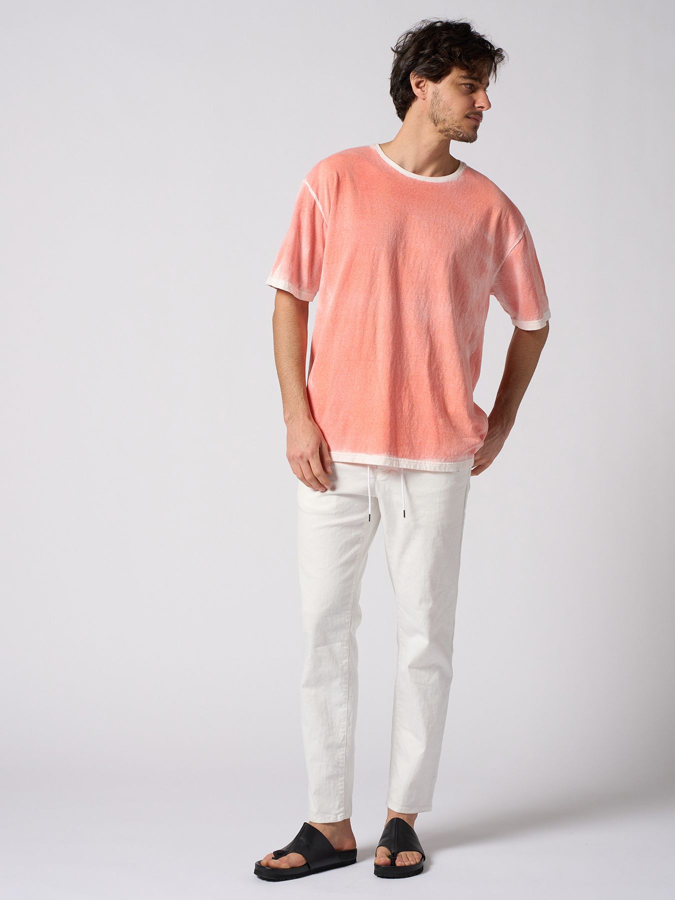 【予約品 1月25日(日) 締切】back-spray dye S/S / バックスプレー加工 ショートスリーブ / フェードオレンジ