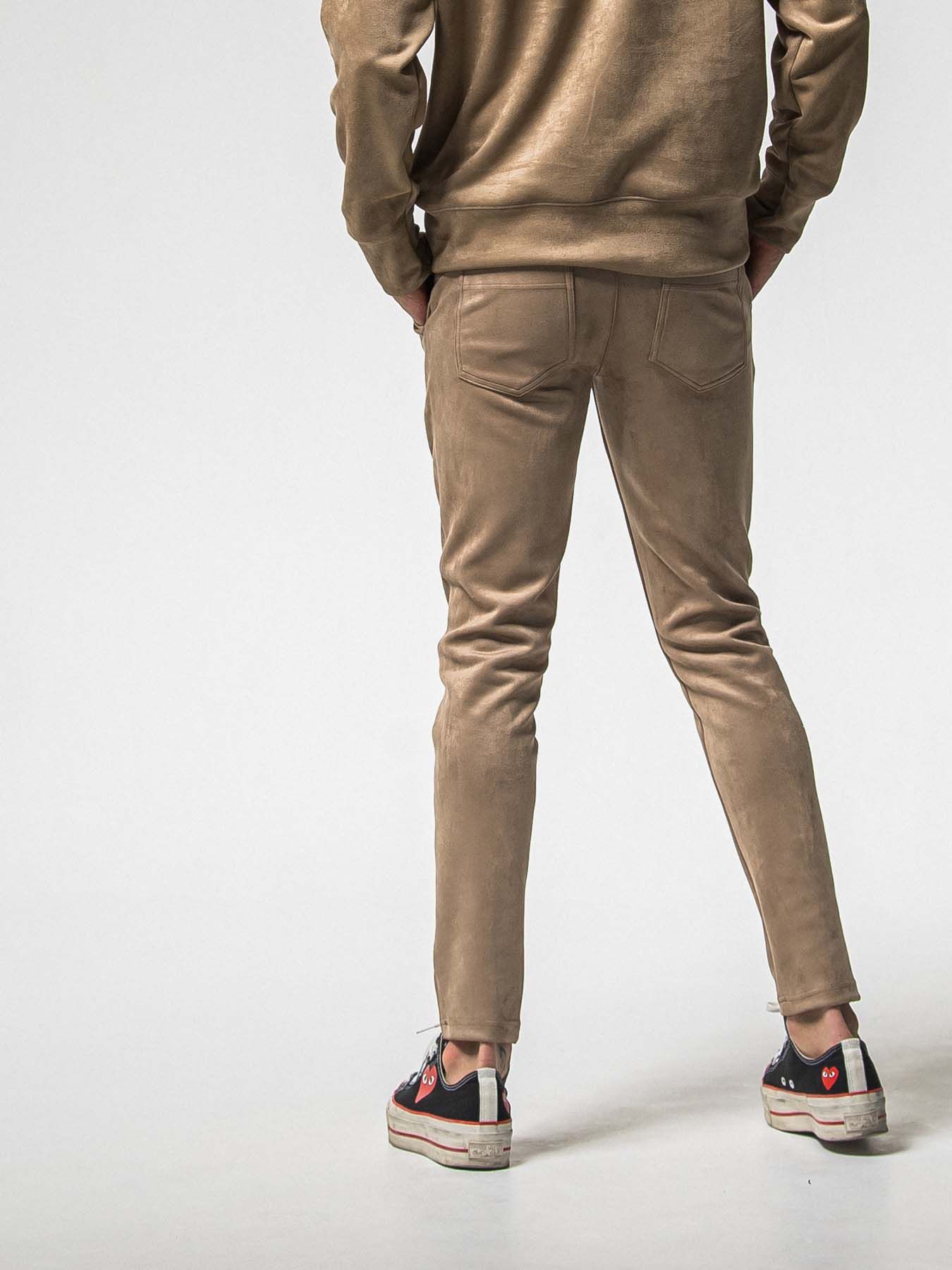 【予約品 8月31日(日) 締切】CHRIS EASY SUEDE TUCK PANTS / クリス イージー スウェードタックパンツ / ブラウン