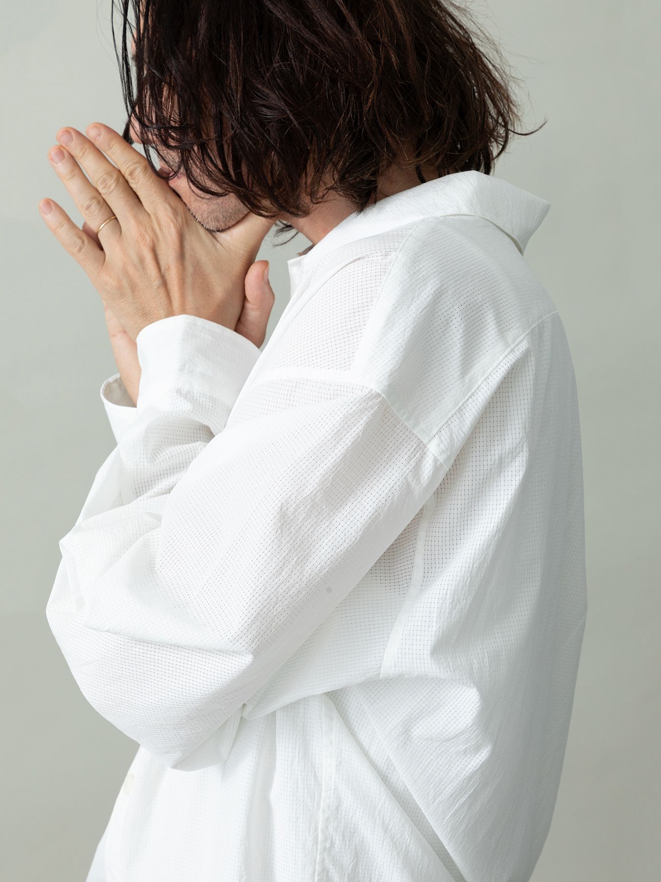 【予約品 2月1日(日) 締切】GATHERLINEN SHIRTS S/S / リネン 半袖シャツ / ホワイト