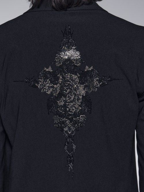 《予約品》 LongJacket / 背中スワロフスキー装飾ロングジャケット / ブラック 【kiryuyrik】 9月以降入荷予定