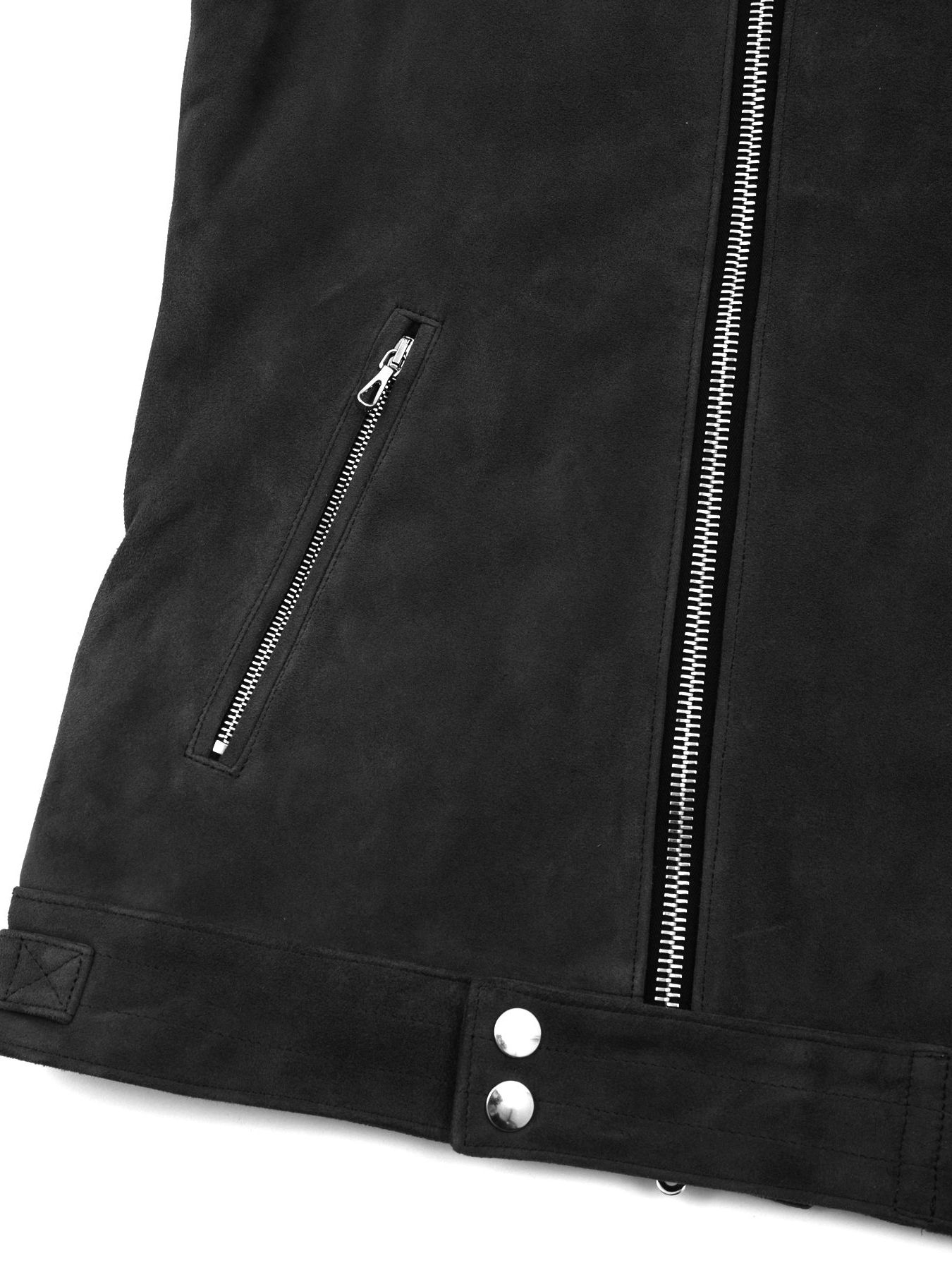 Suede Sheepskin HoodieH Vest / シープ スエード フーディーベスト / SHARON（シャロン） / ブラック