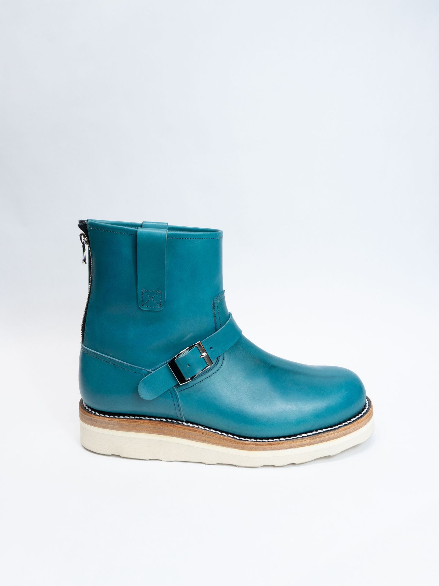 【予約】イタリアン ダブルショルダー ショートエンジニアブーツ  STB010-01 [ ：MATILDA （マチルダ）]  COLOR：TURQUOISE（【STRUM】