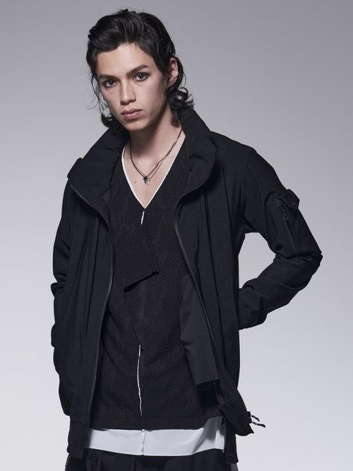 《予約品》 StandCollarJersey / スタンドジャージブルゾン / ブラック プリント無し【kiryuyrik】 9月以降入荷予定