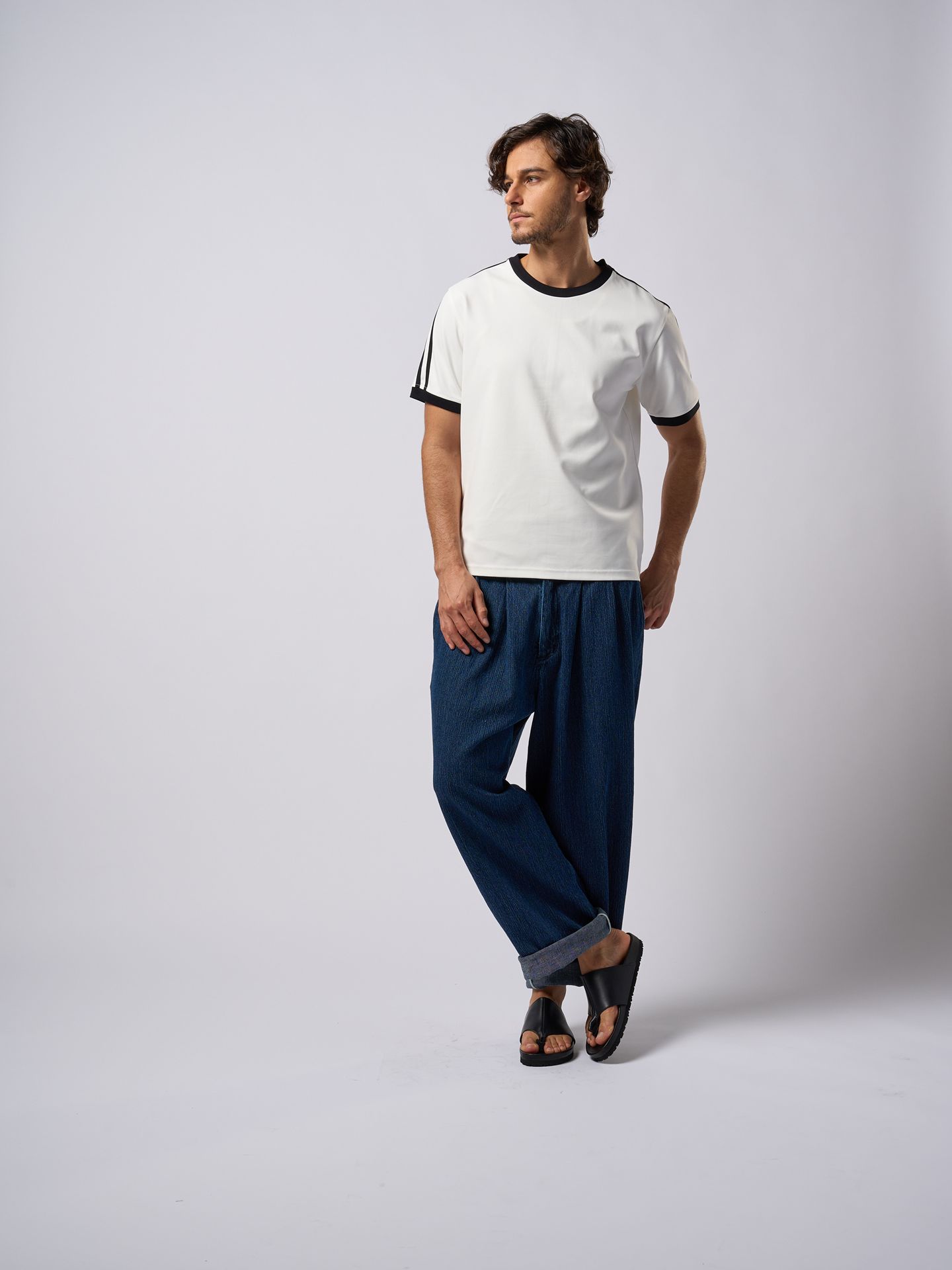 【予約品9月19日 10時締め】 line ringer Tee / Tシャツ / ホワイト