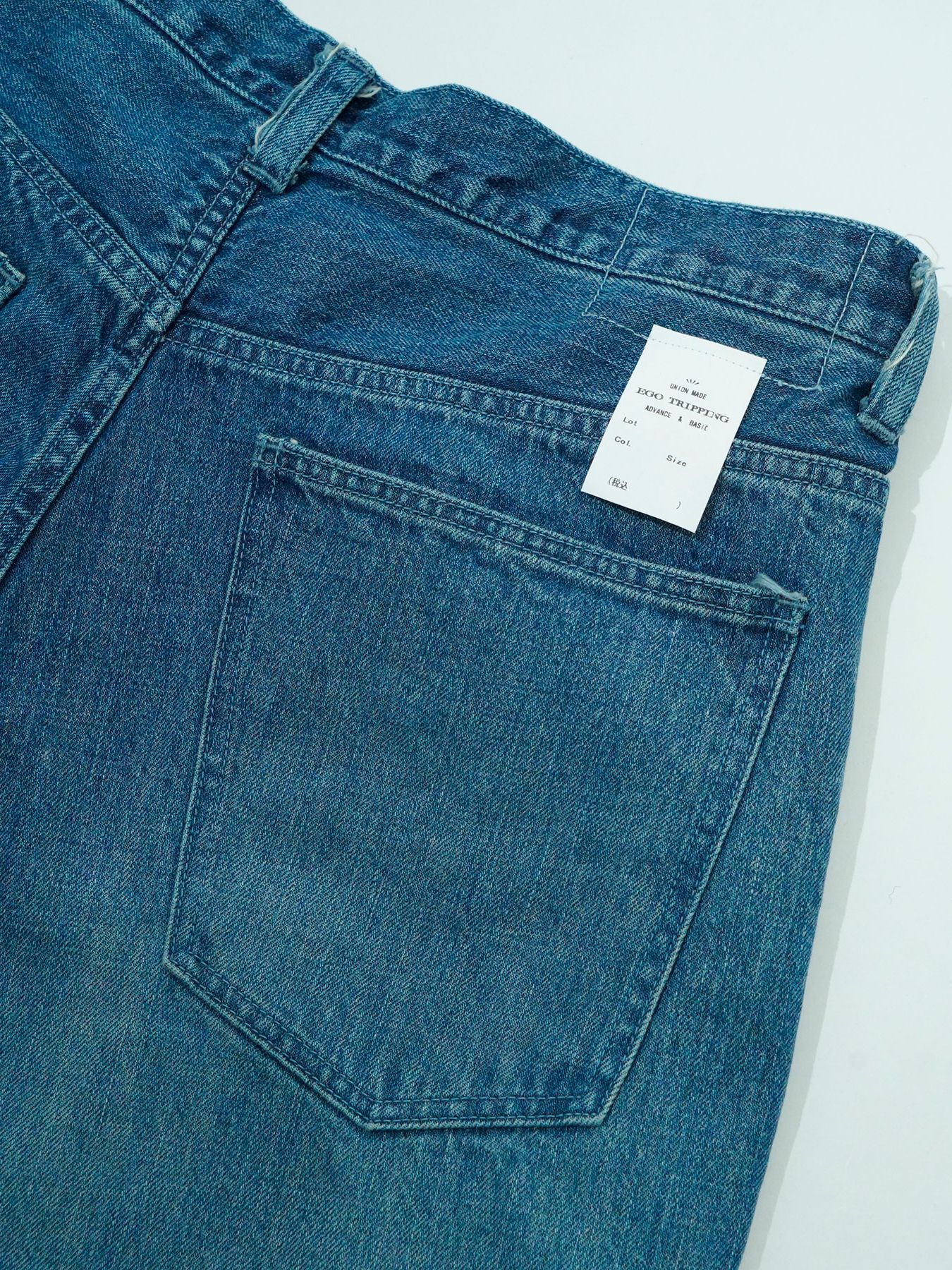 【予約品 5月7日(水)AM10時  締切】Fluxdenim used / ユーズド加工 デニムパンツ / インディゴ×ネイビー