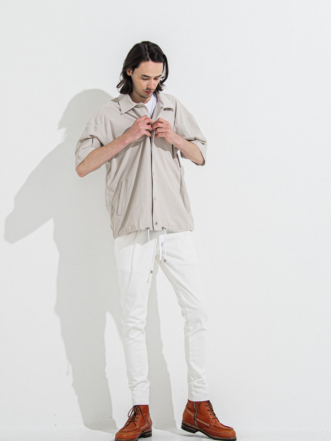 【予約品 】NYLON HALF COACH JACKET / グレージュ