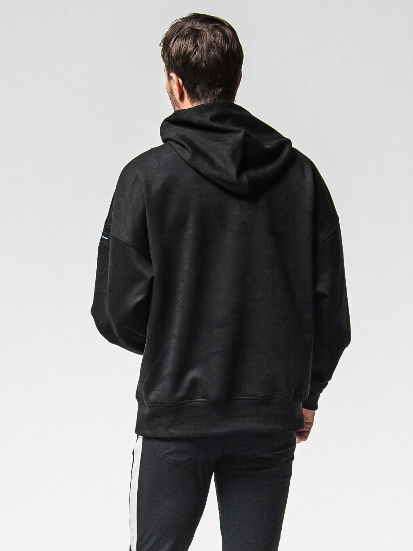 【予約品 8月31日(日) 締切】SUEDE LOOSE HOODIE / スウェード ルーズフーディ / ブラック