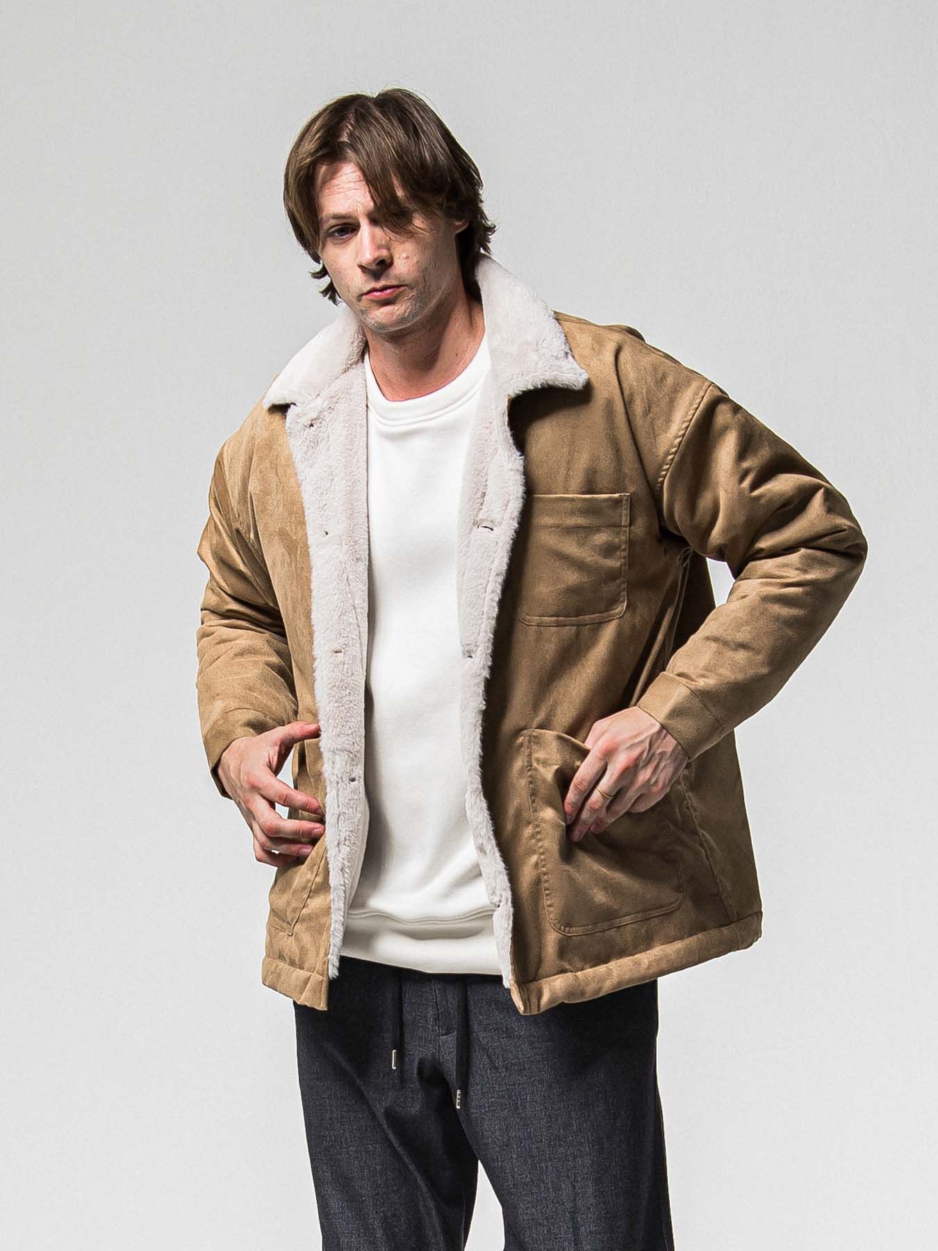 【予約品 】SUEDE FUR CAVER ALL / スウェードファーカバーオール / ブラウン