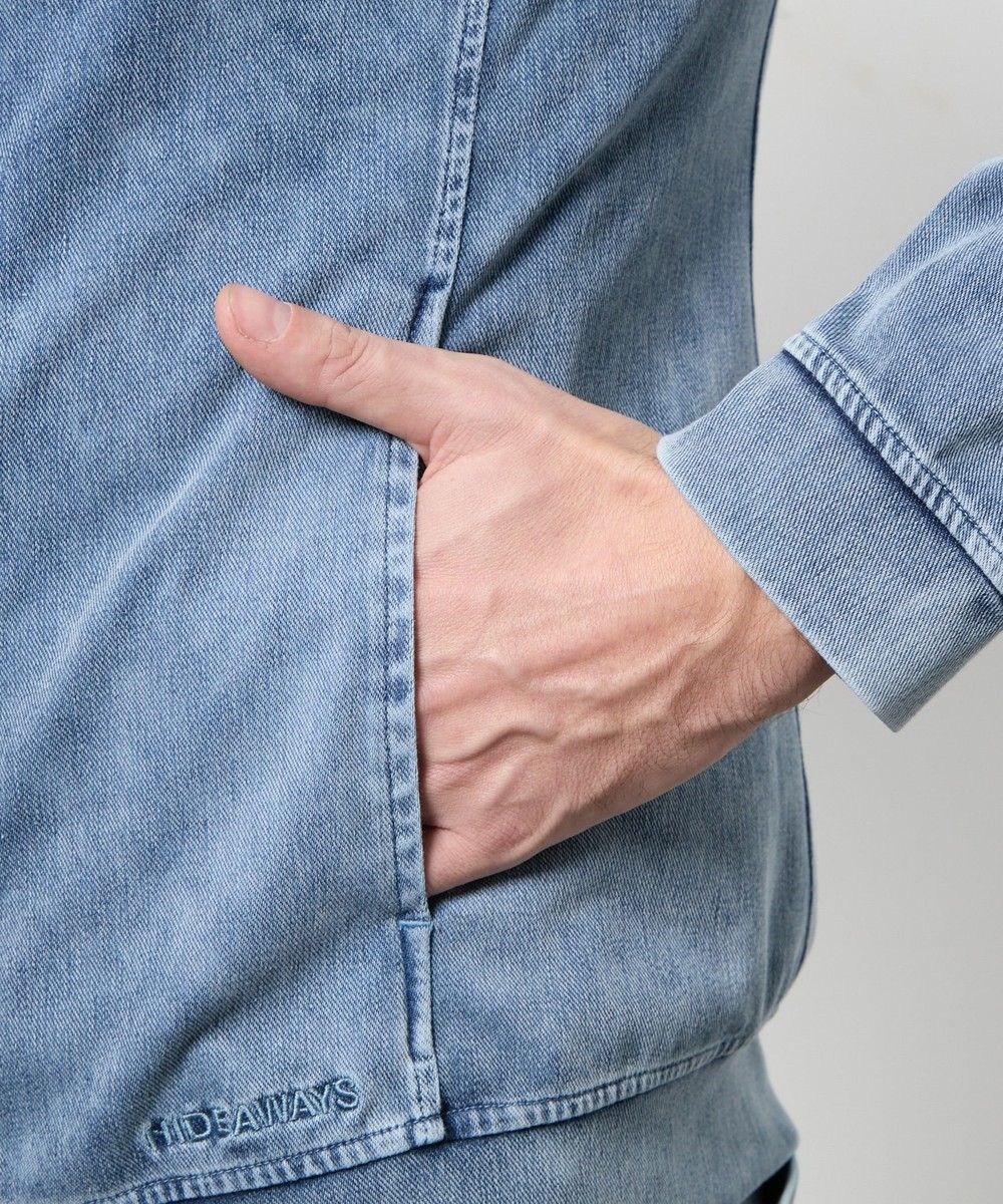 ハイテンションジャージーデニムジップアップパーカー【HIDEAWAYS NICOLE】