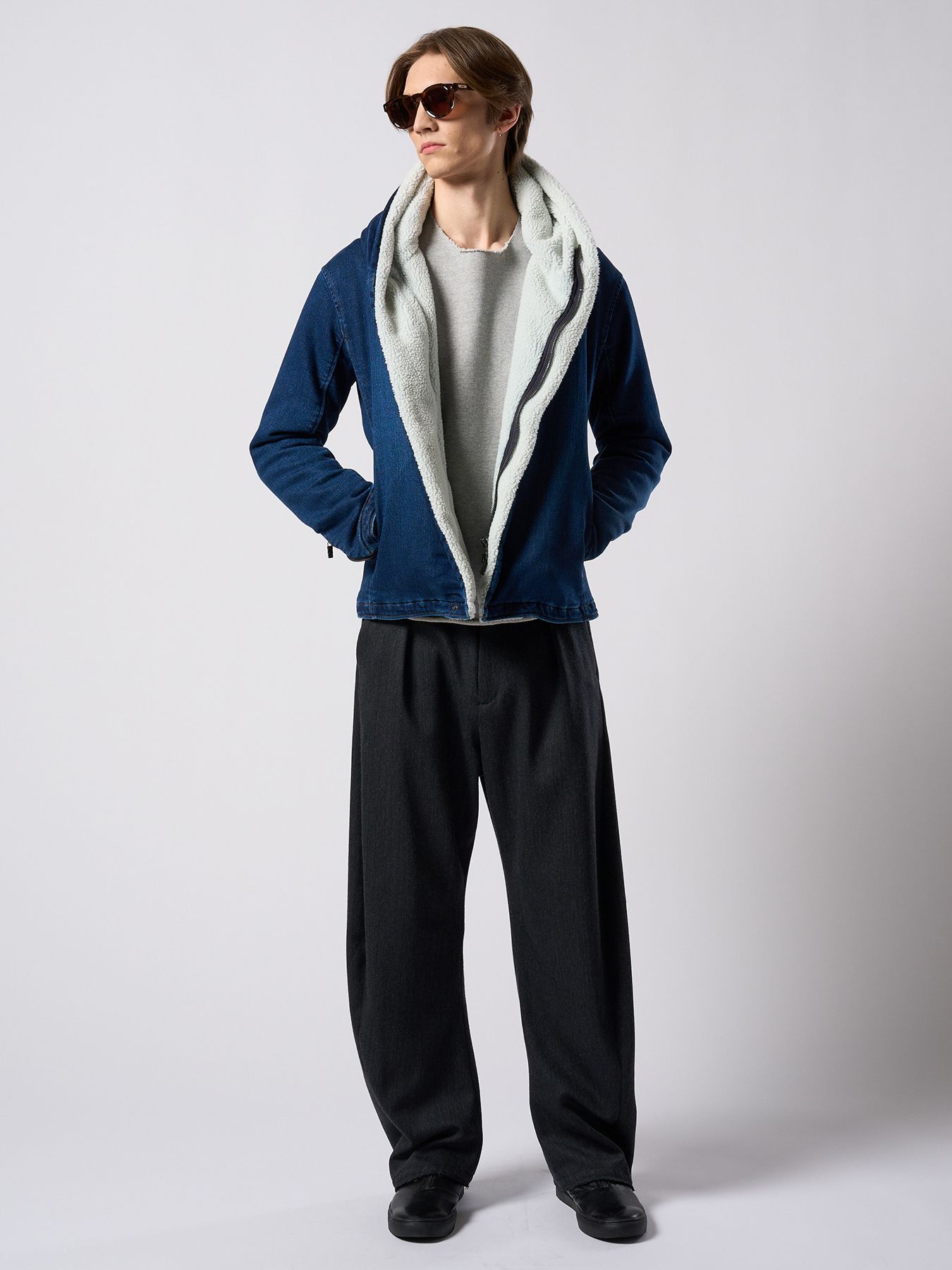 【予約品 4月19日(日) 18時締切】denim jersey hooded riders / デニムジャージー フーデッドライダース / インディゴユーズド