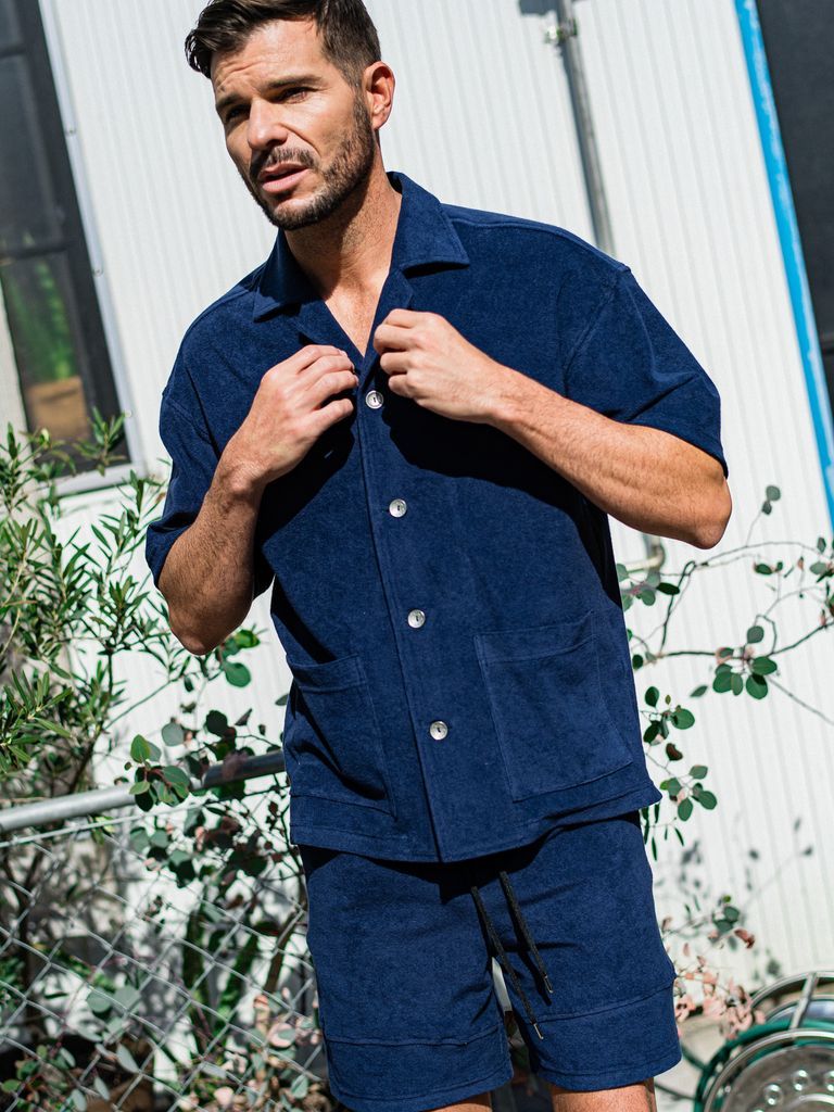 《予約品3月3日18：00締め》 PILE BEACH SHIRTS / パイルシャツ / ネイビー