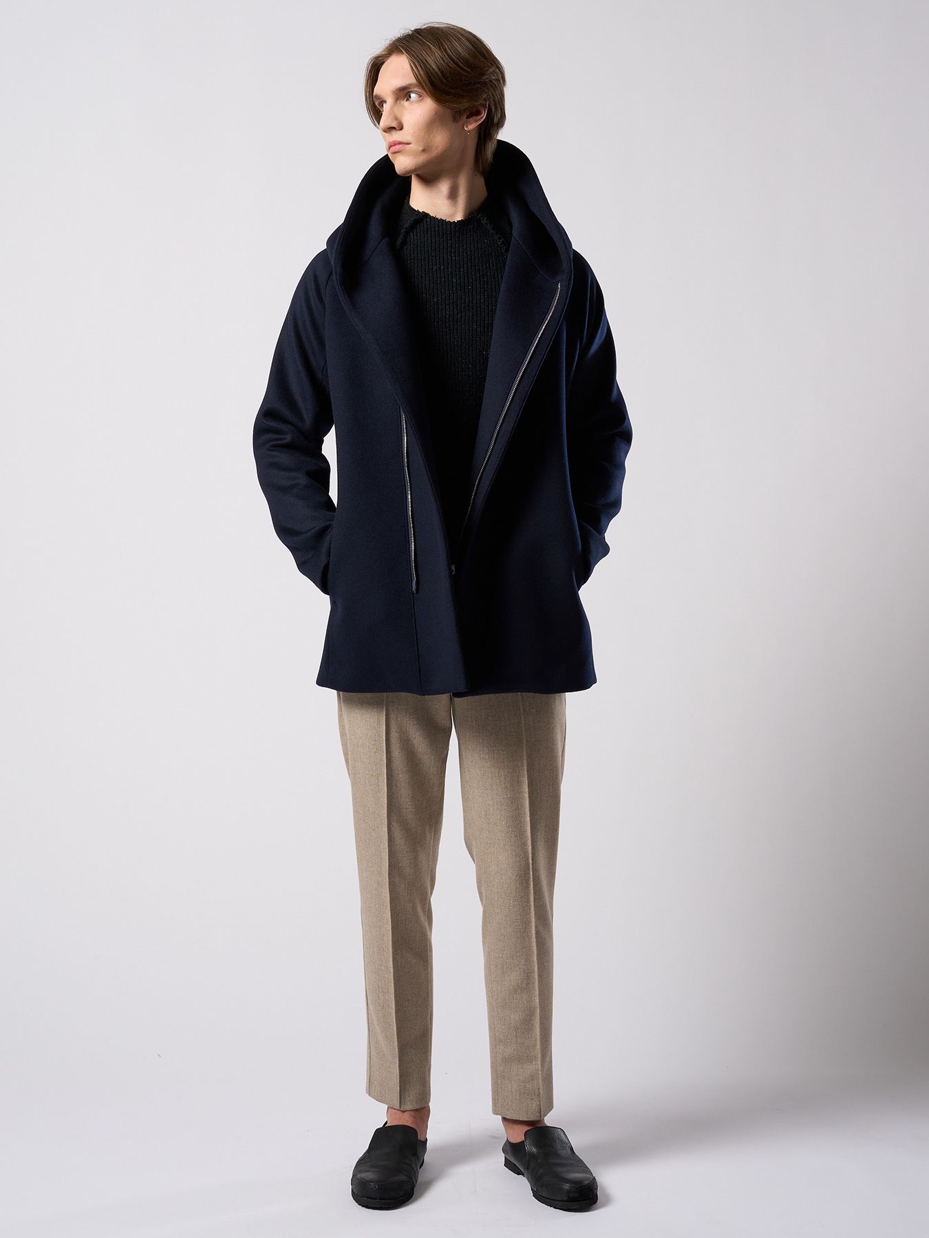 【予約品 4月19日(日) 18時締切】lomond×powder line high-neck knit / ライン ハイネックニット / ブラック