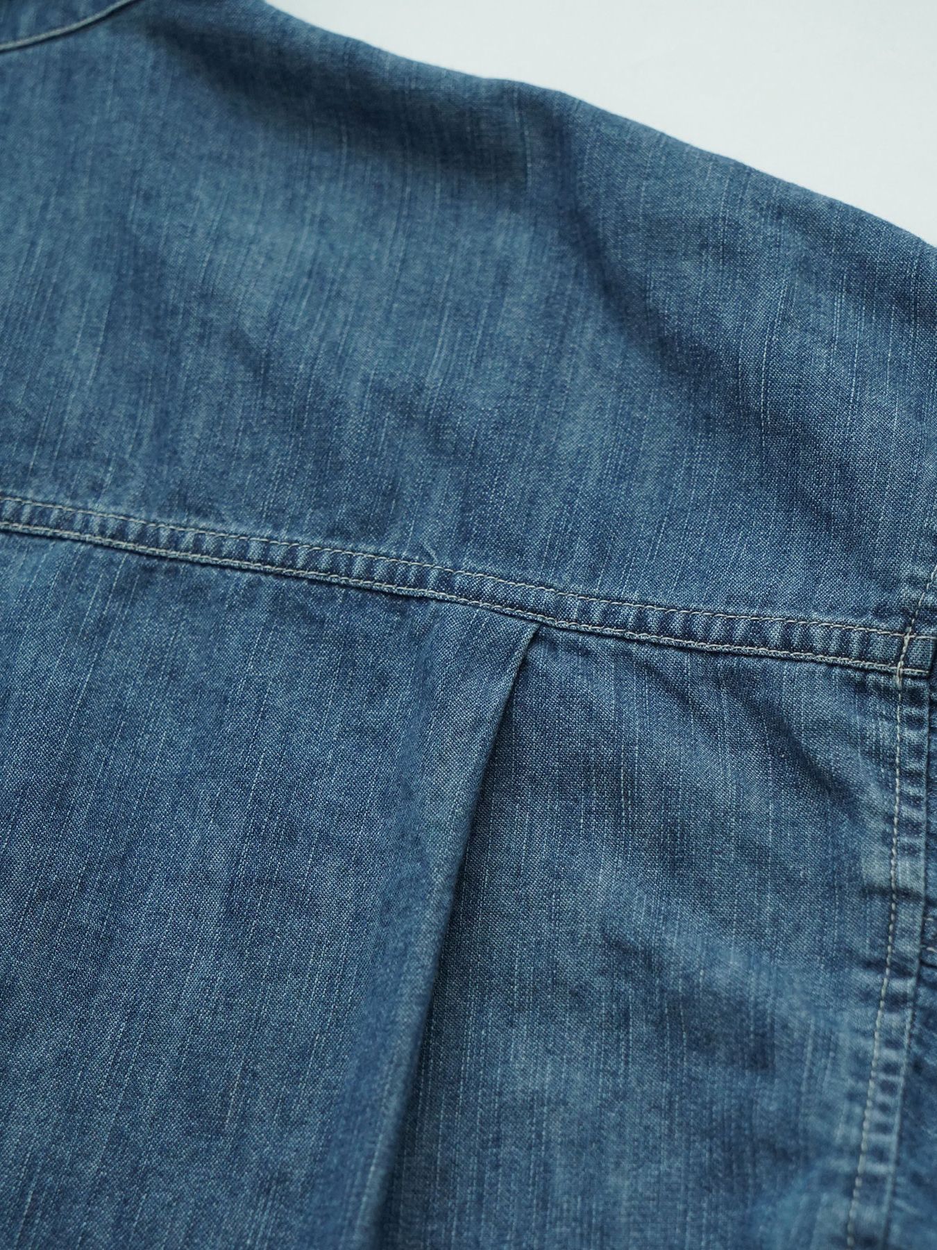 【予約品 10月26日(日) 締切】90sDENIMSHIRTS used / ユーズドデニムオーバーシャツ / INDIGO×L.GRAY